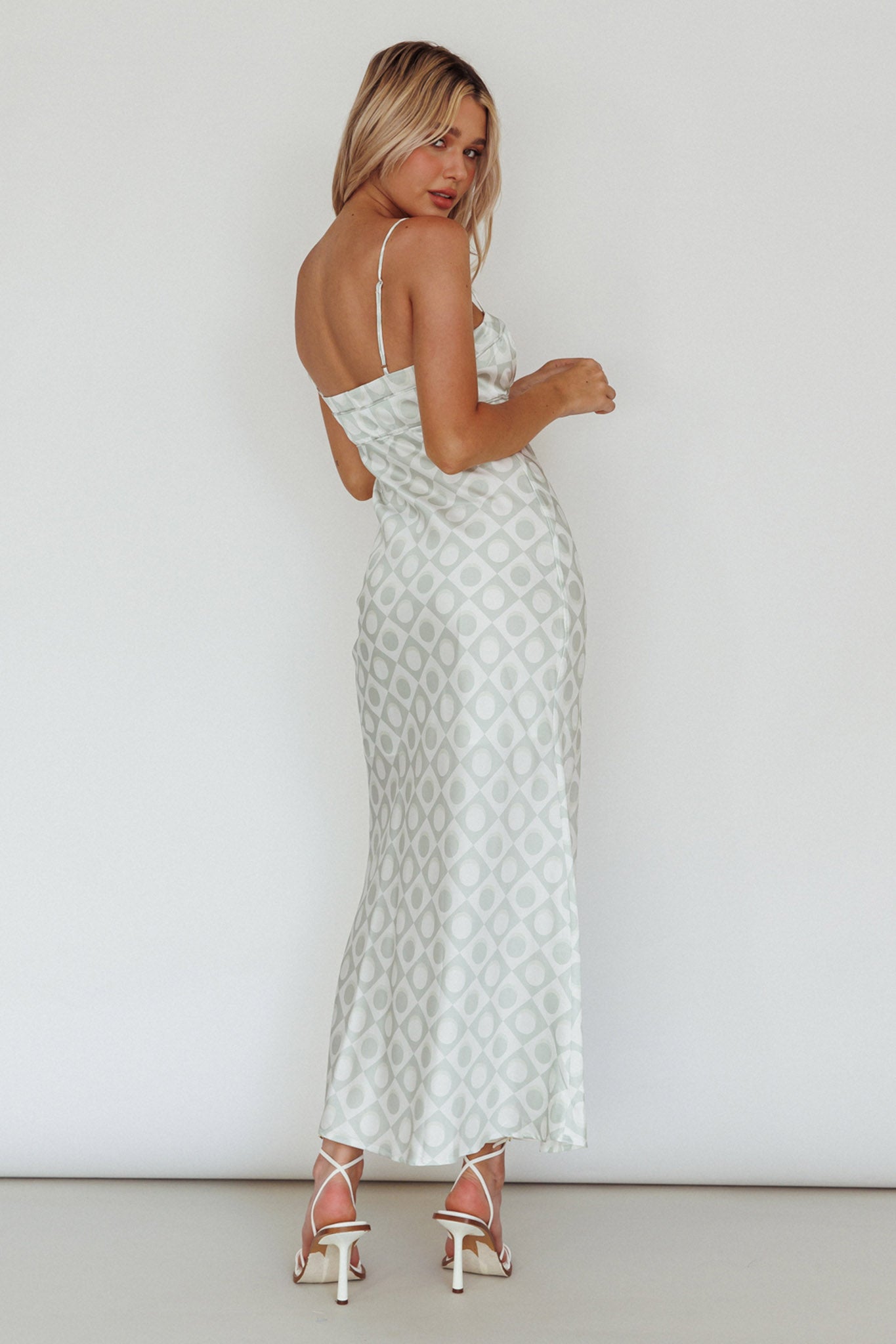 Lane Cove Cami Strap Maxi Dress Print Matcha-Maymioy