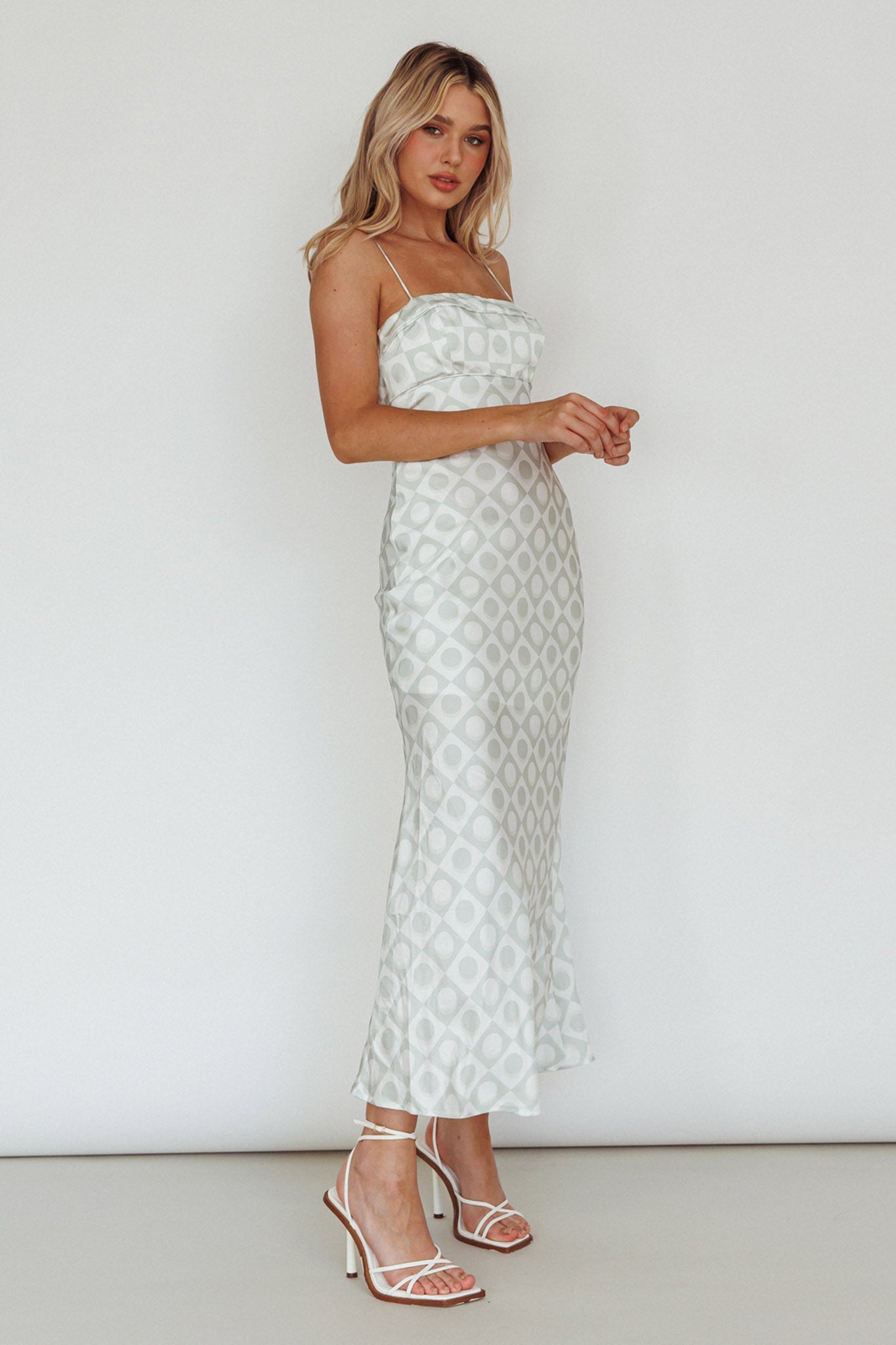 Lane Cove Cami Strap Maxi Dress Print Matcha-Maymioy