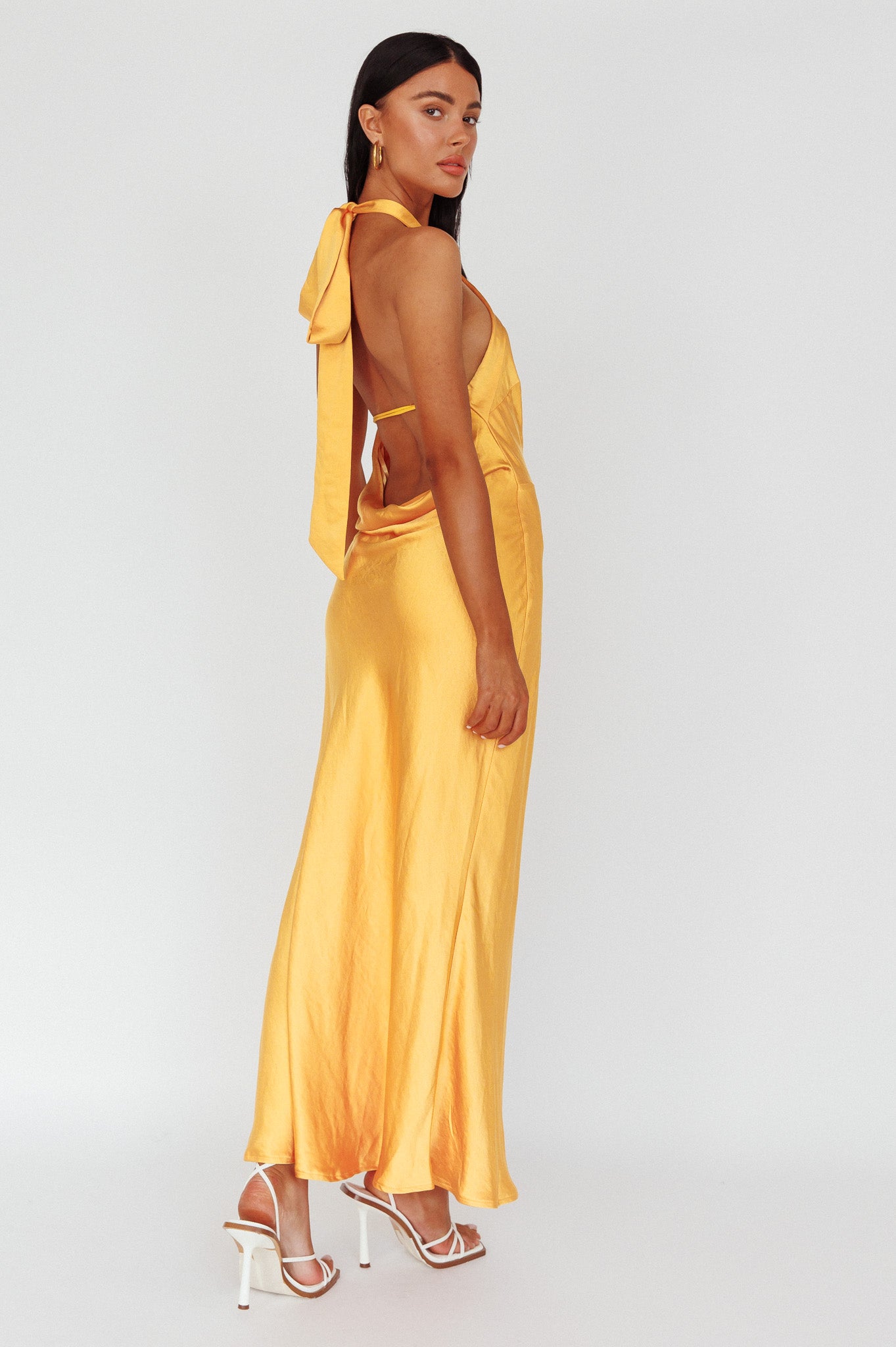Italia Azure Crossover Halterneck Maxi Dress Sun-Maymioy