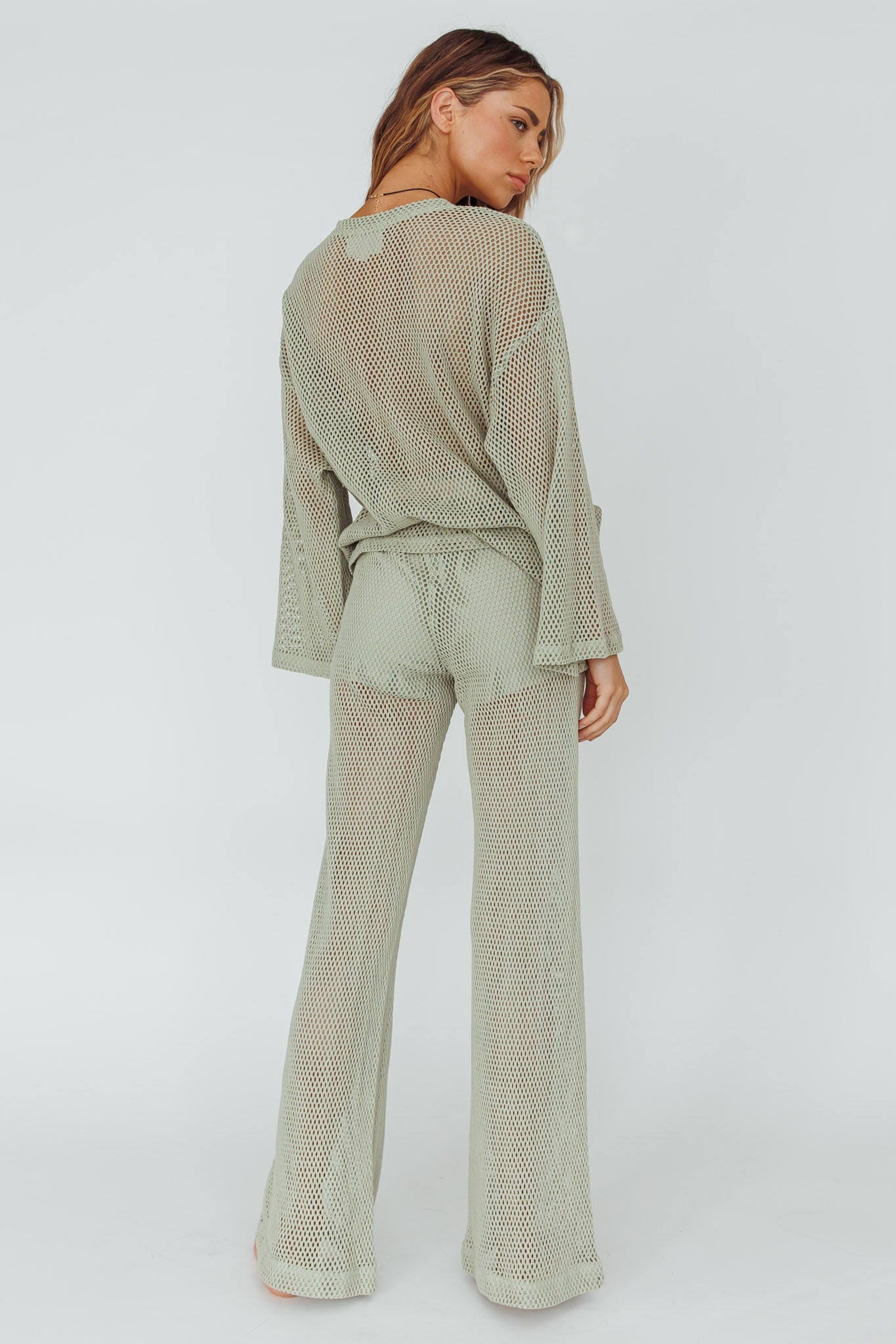 Mahina Long Net Pants Sage-Maymioy