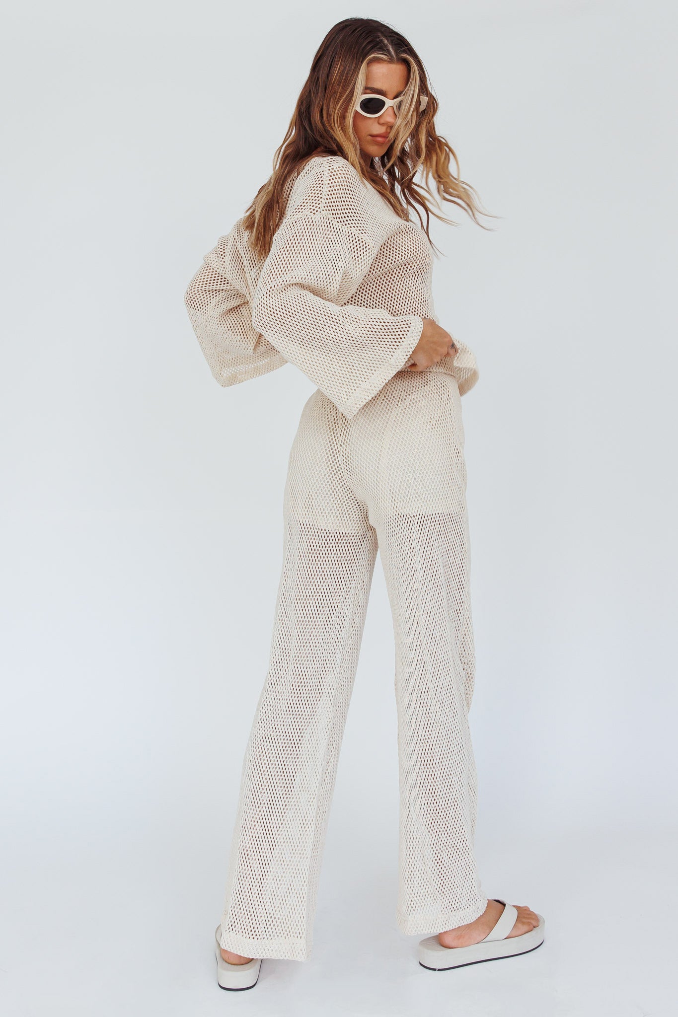 Mahina Long Net Pants Sand-Maymioy
