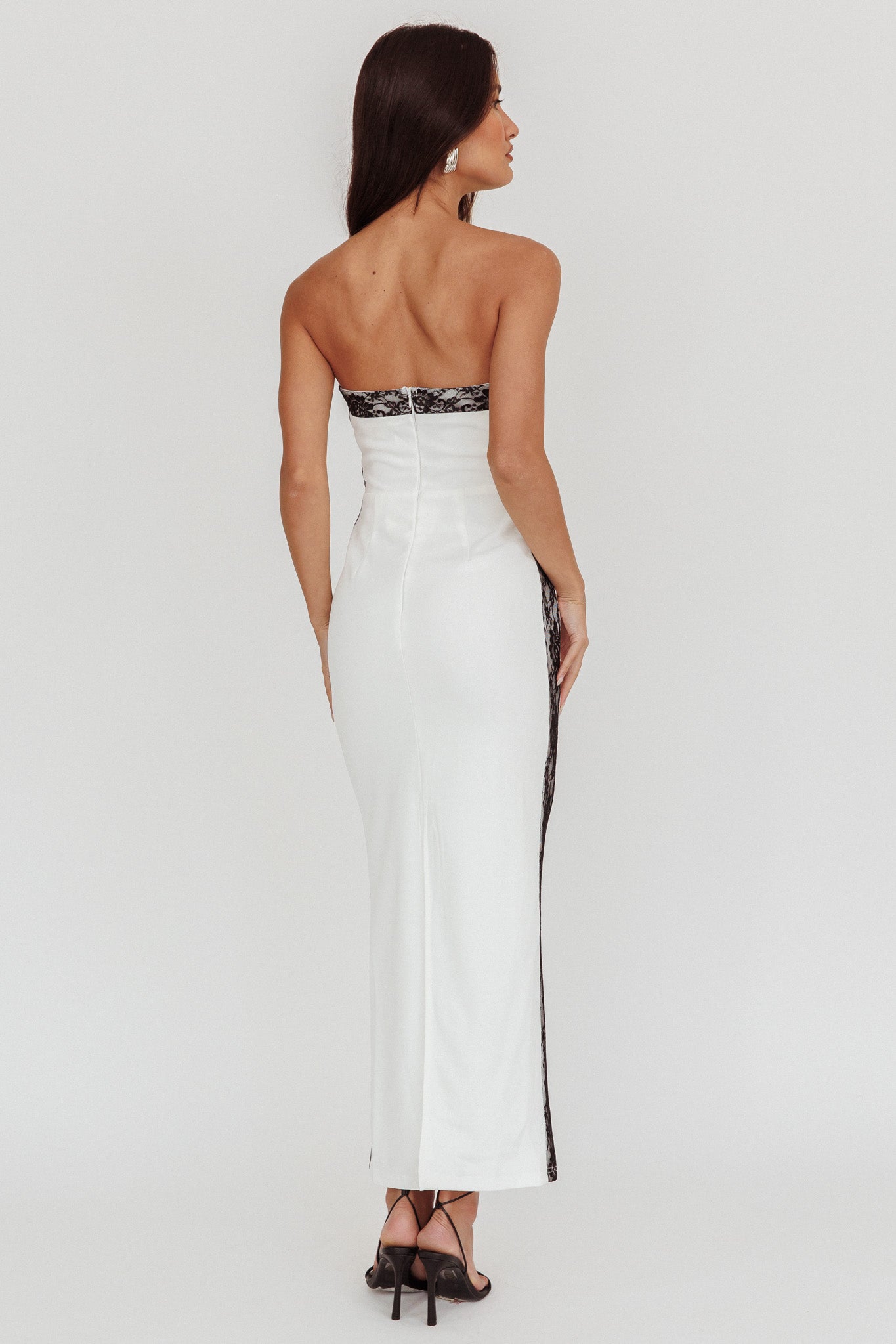 Tenika Strapless Bodycon Maxi Dress White-Maymioy