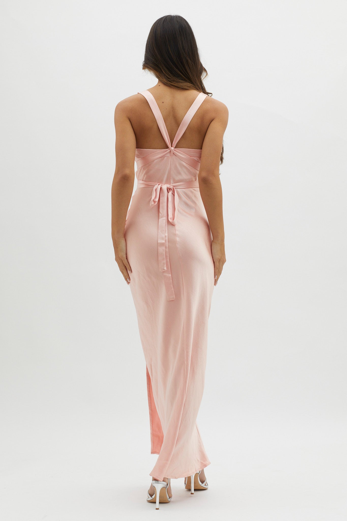 Midnight Sun Asymmetrical Strap Maxi Dress Apricot-Maymioy