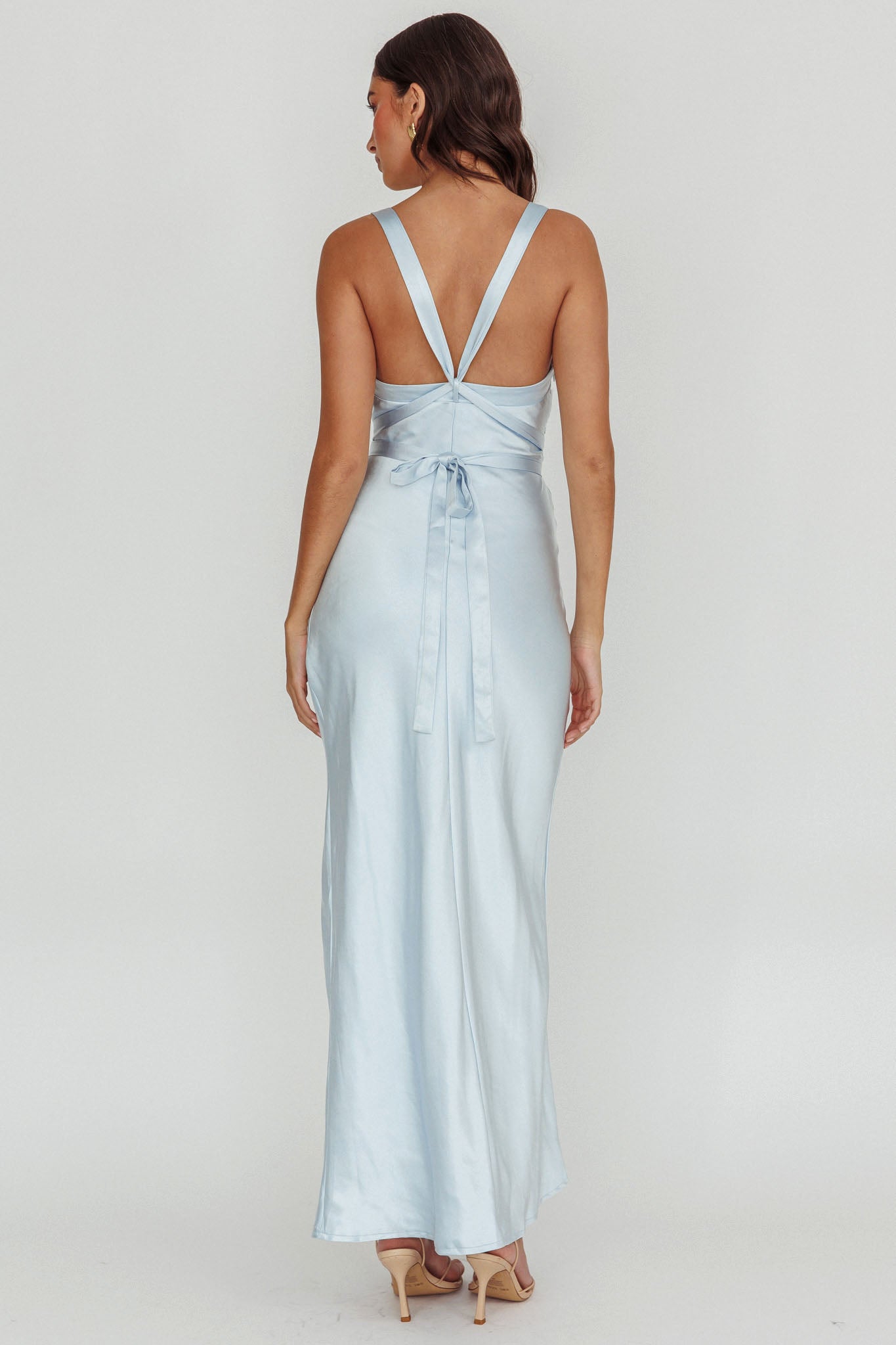 Midnight Sun Asymmetrical Strap Maxi Dress Blue-Maymioy