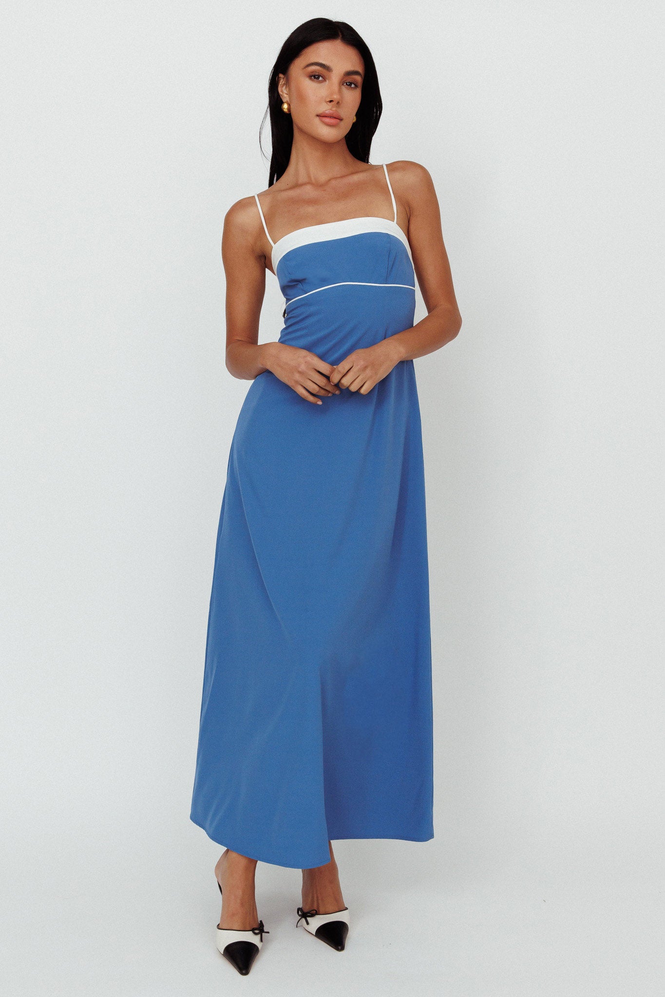 Taera Cami Strap Midi Dress Blue-Maymioy