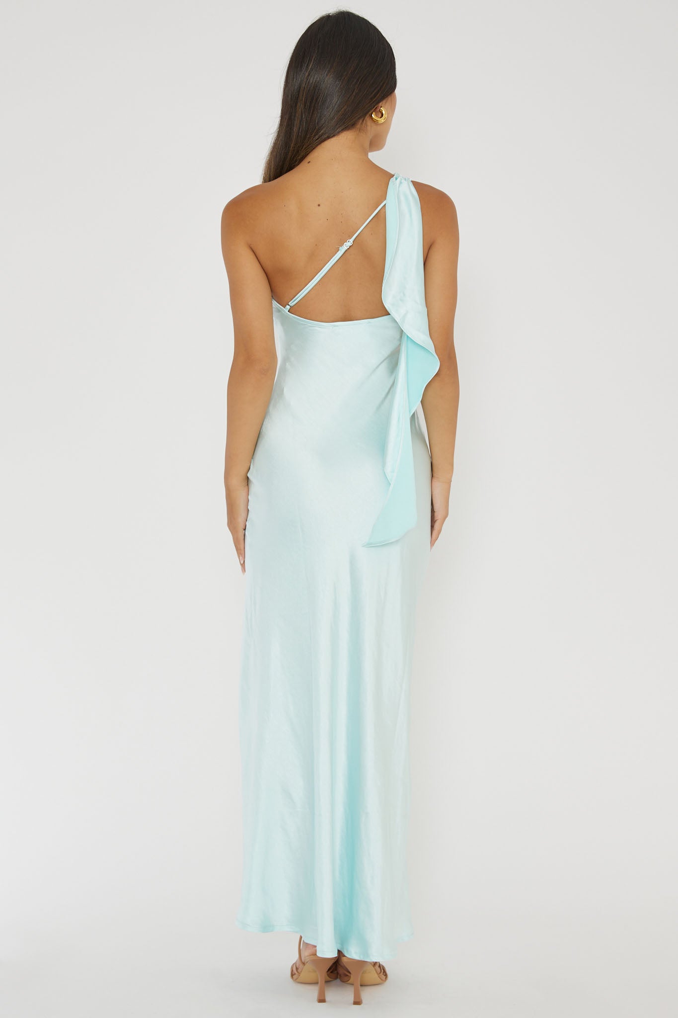 Carmel One-Shoulder Sash Maxi Dress Ice-Maymioy