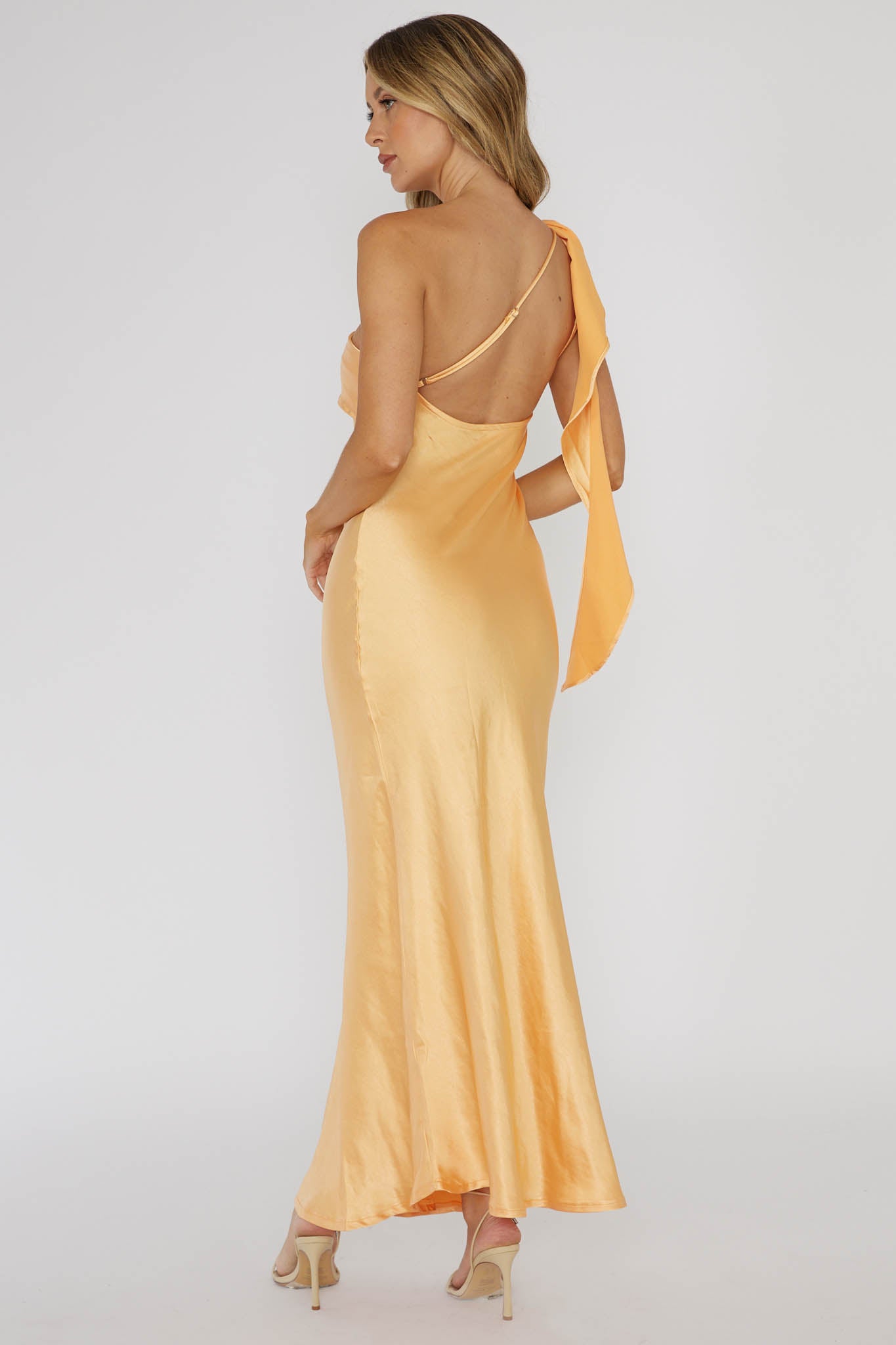 Carmel One-Shoulder Sash Maxi Dress Rockmelon-Maymioy