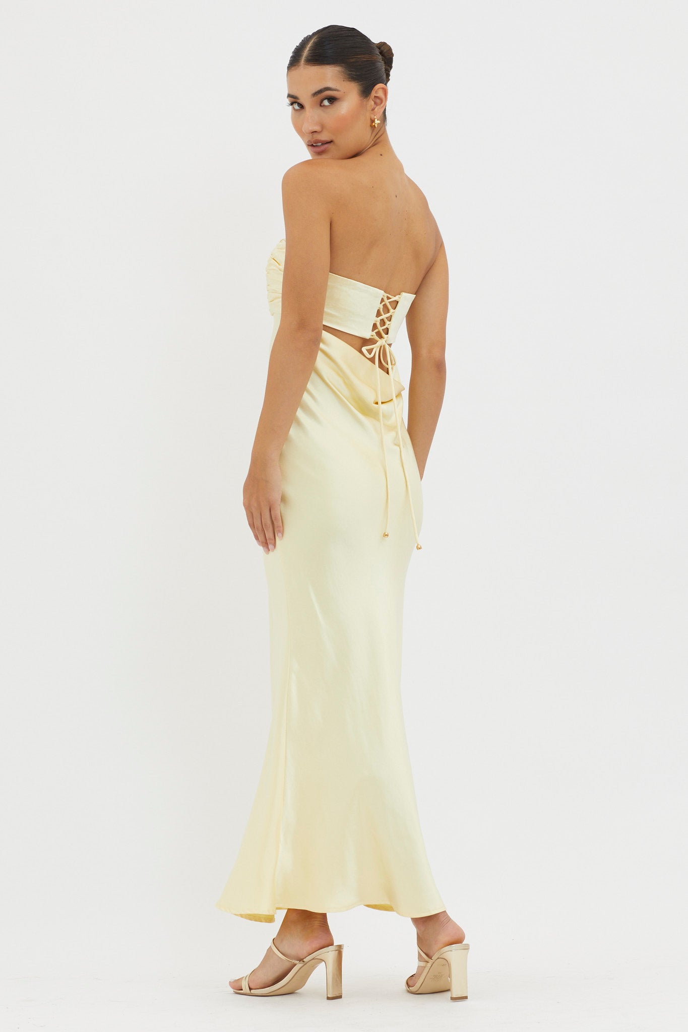 Moon Song Strapless Laced Back Dress Sun-Maymioy