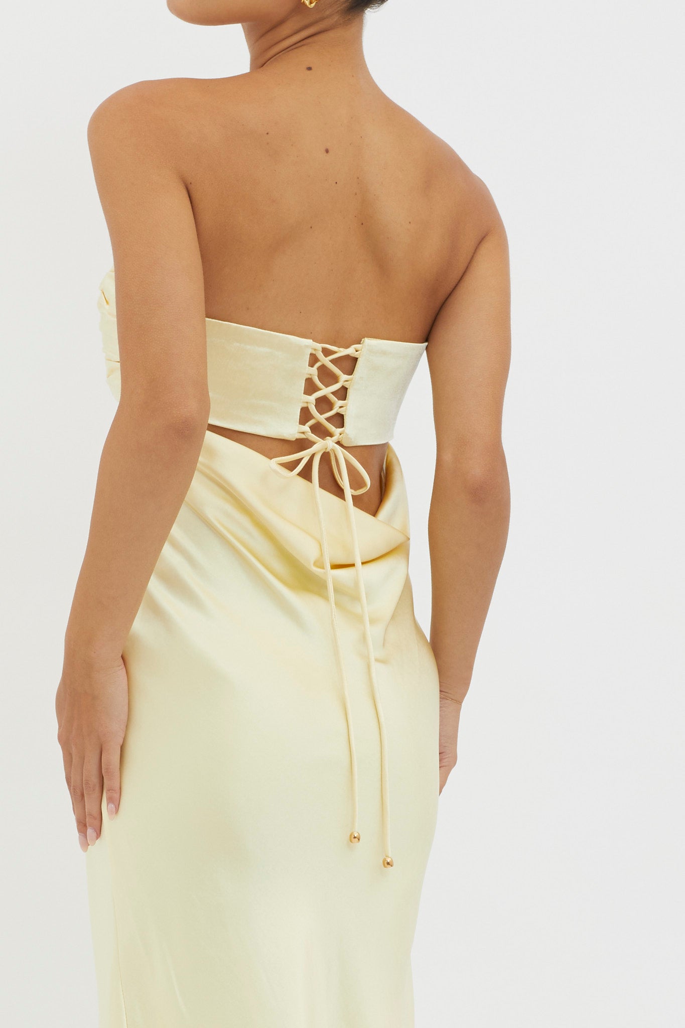 Moon Song Strapless Laced Back Dress Sun-Maymioy