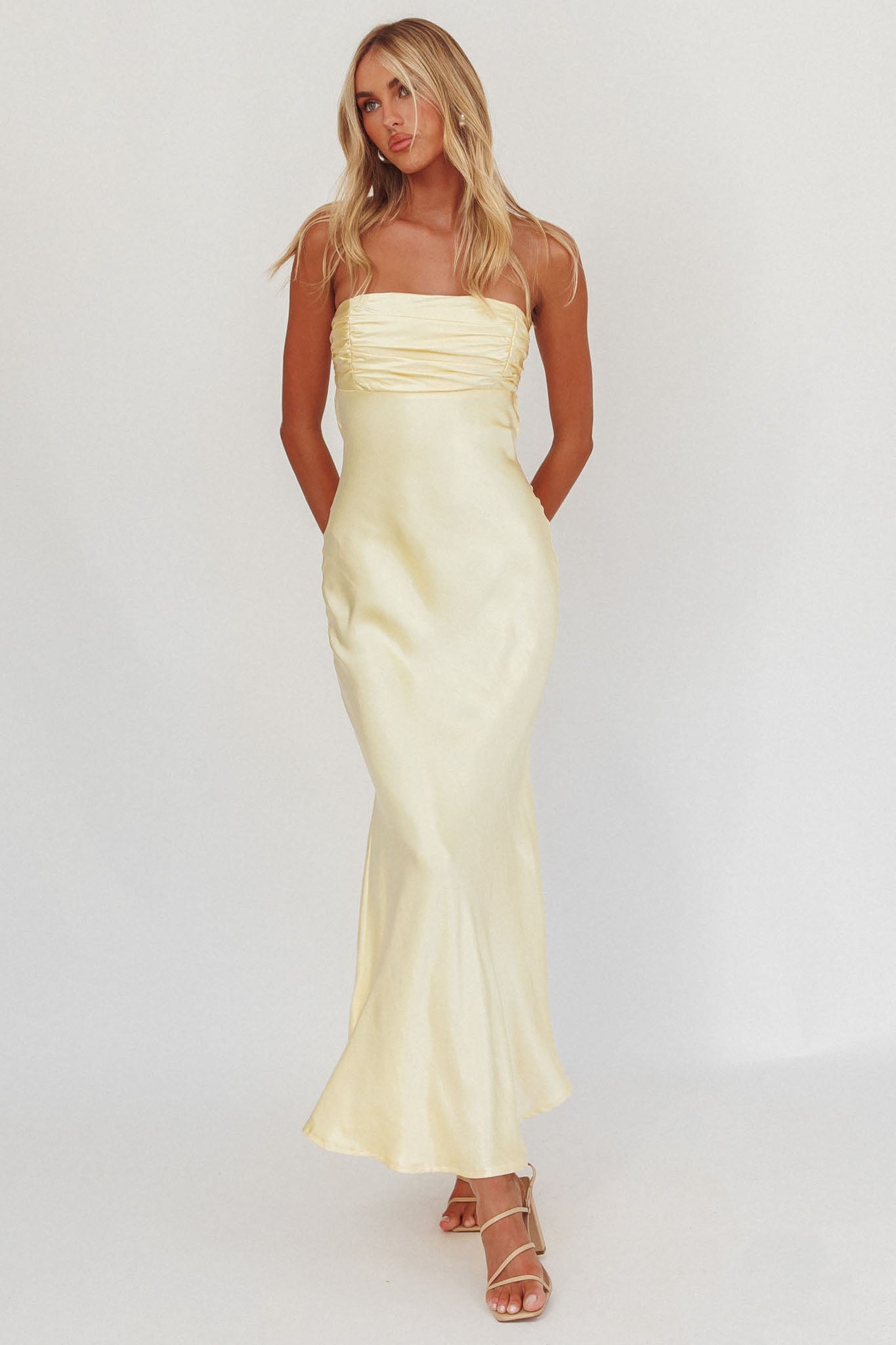 Moon Song Strapless Laced Back Dress Sun-Maymioy