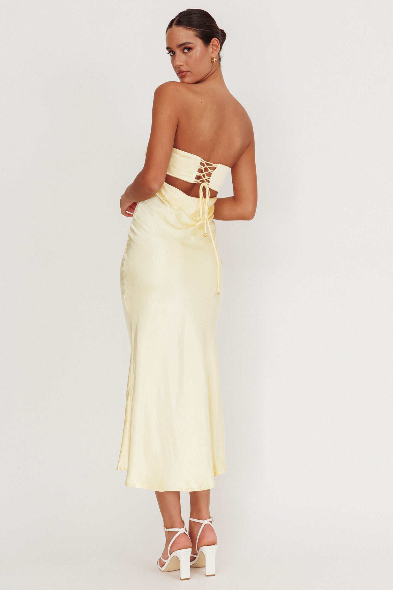 Moon Song Strapless Laced Back Dress Sun-Maymioy