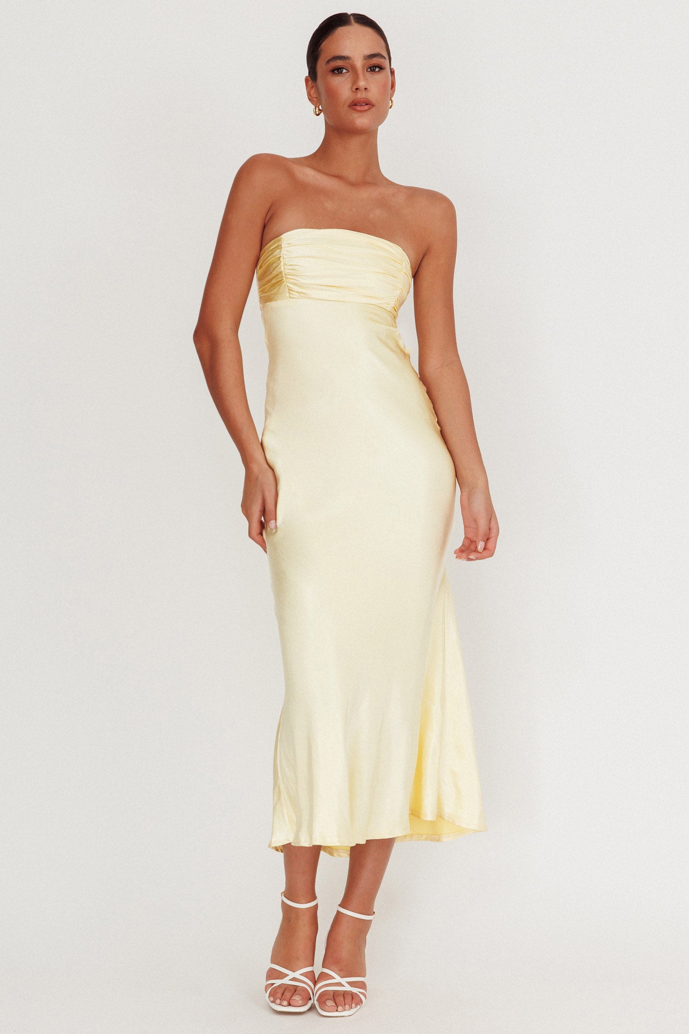 Moon Song Strapless Laced Back Dress Sun-Maymioy