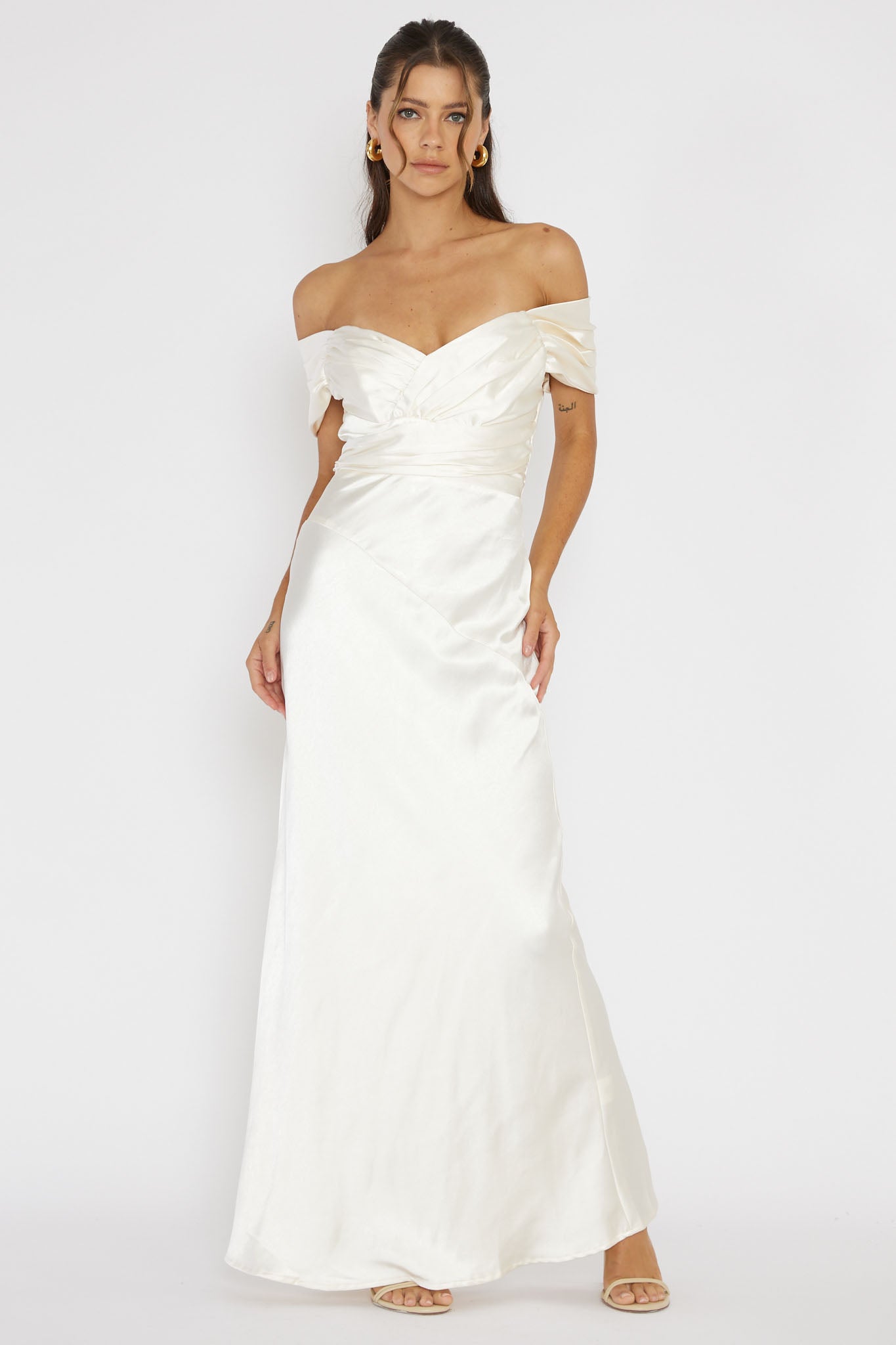 Katrina Off Shoulder Maxi Dress Butter-Maymioy