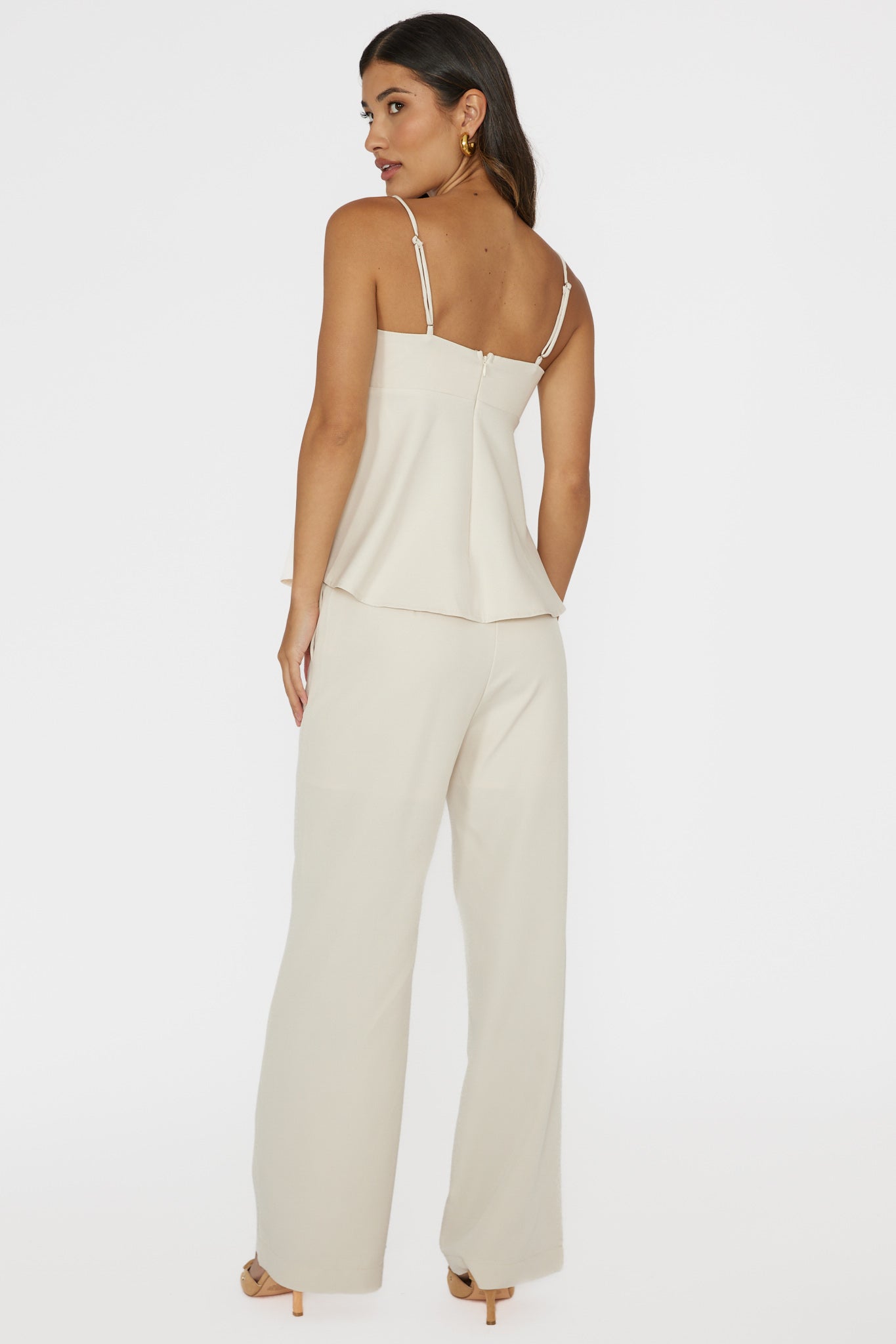 Mistie Pintuck Pants Bone-Maymioy