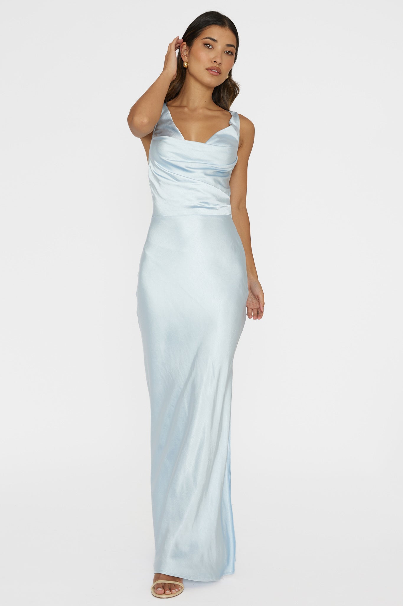 Sitara Tied Back Maxi Dress Blue-Maymioy