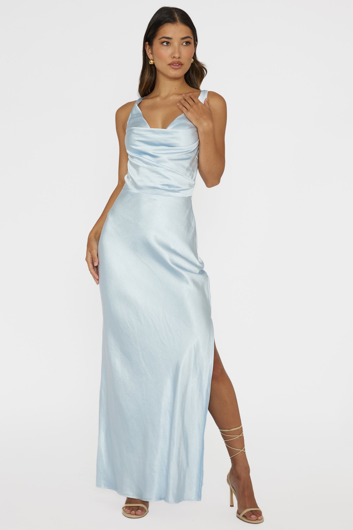Sitara Tied Back Maxi Dress Blue-Maymioy