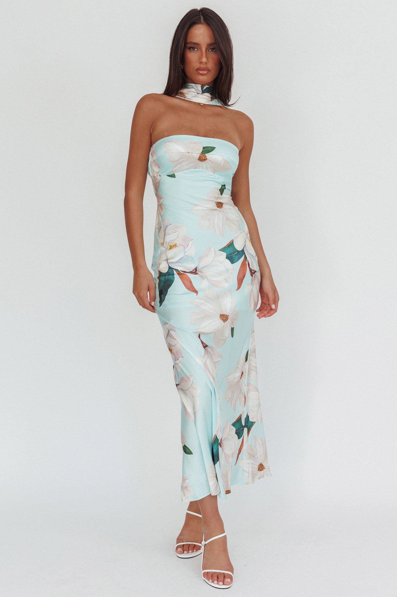 Damsel Reverse Halter Maxi Dress Magnolia Mint-Maymioy