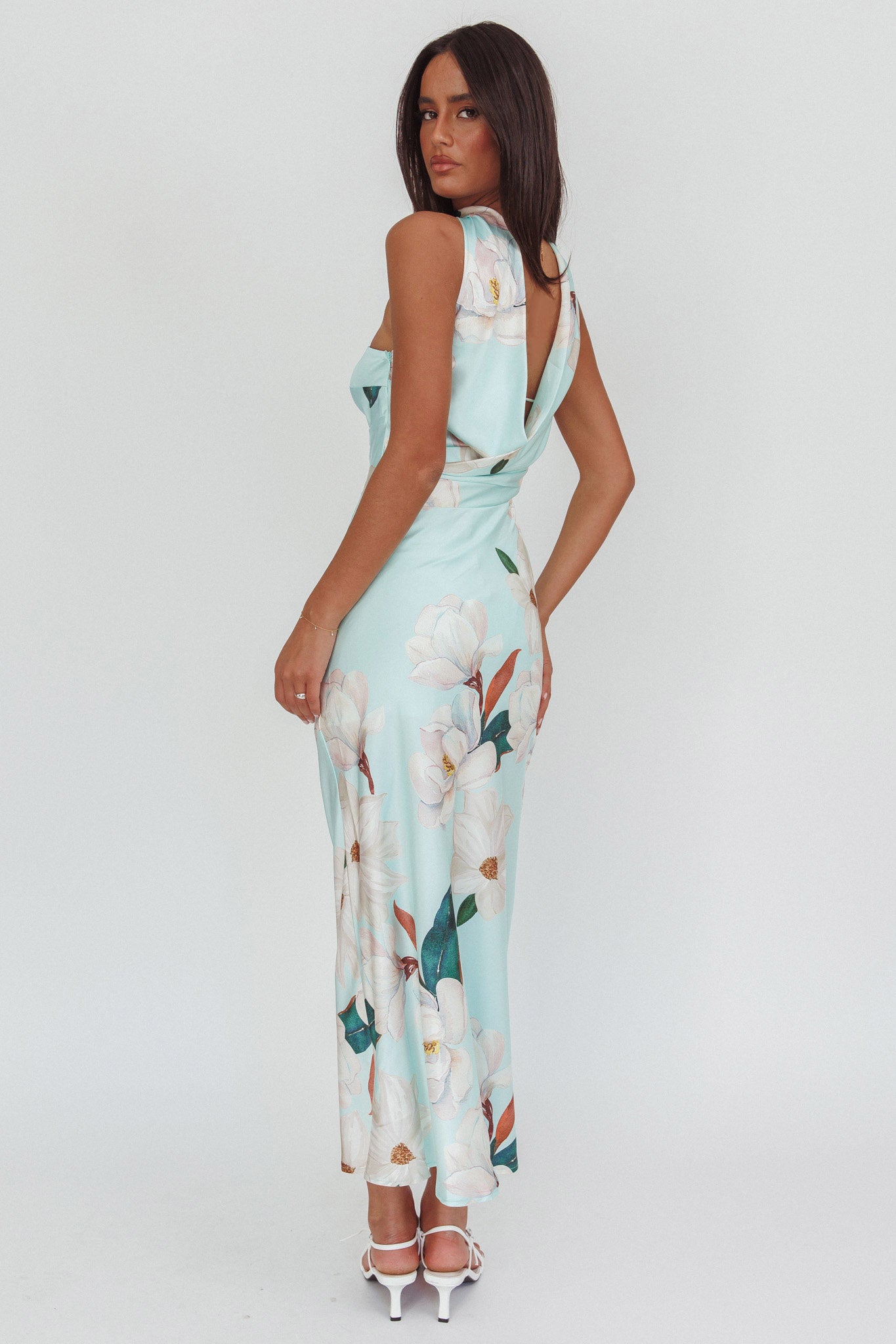 Damsel Reverse Halter Maxi Dress Magnolia Mint-Maymioy