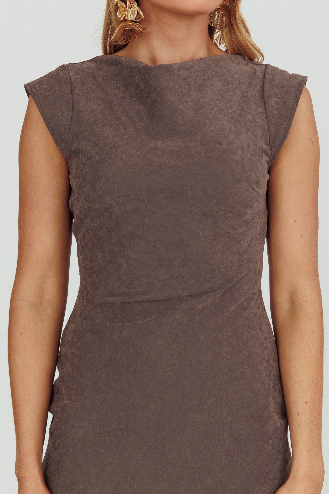 Maysa Cowl Back Maxi Dress Charcoal-Maymioy