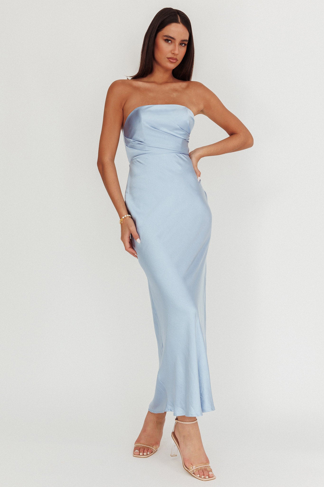 City Of Stars Strapless Maxi Dress Baby Blue-Maymioy