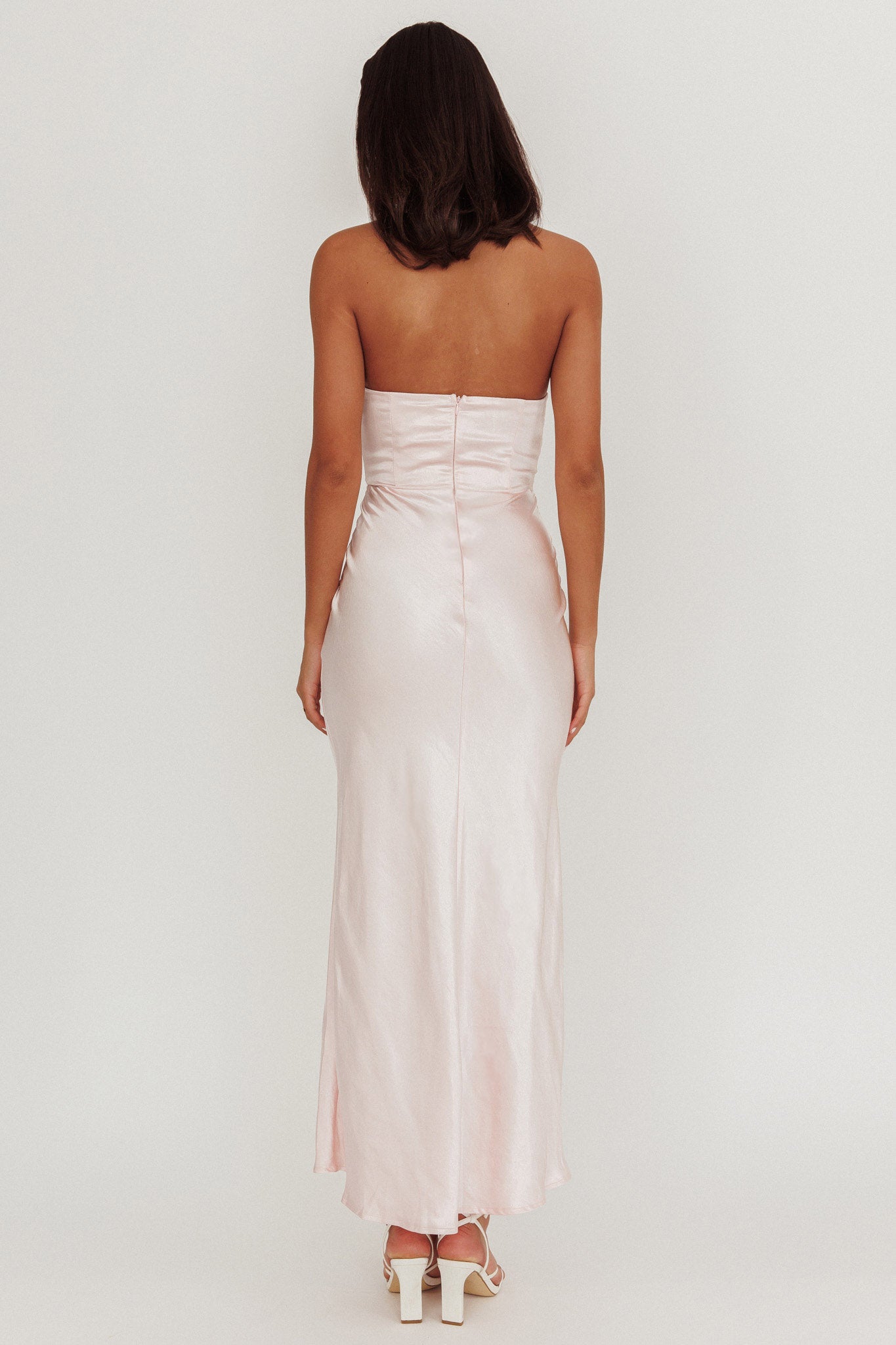 City Of Stars Strapless Maxi Dress Baby Pink-Maymioy