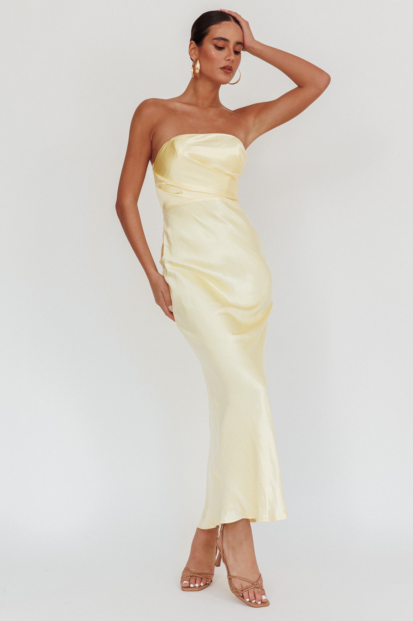 City Of Stars Strapless Maxi Dress Butter-Maymioy