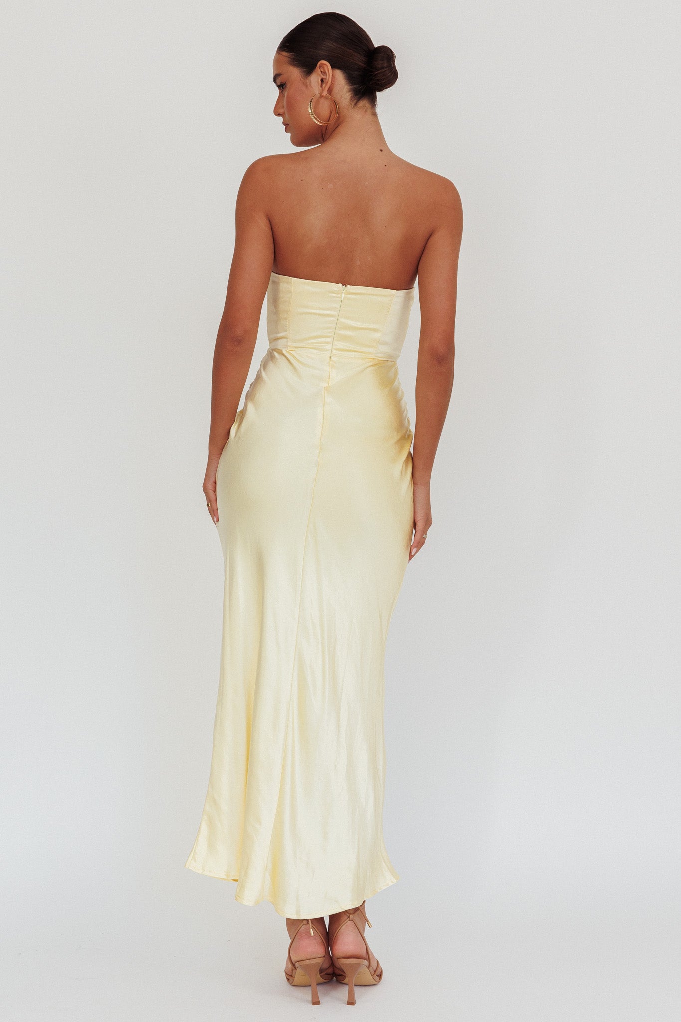 City Of Stars Strapless Maxi Dress Butter-Maymioy