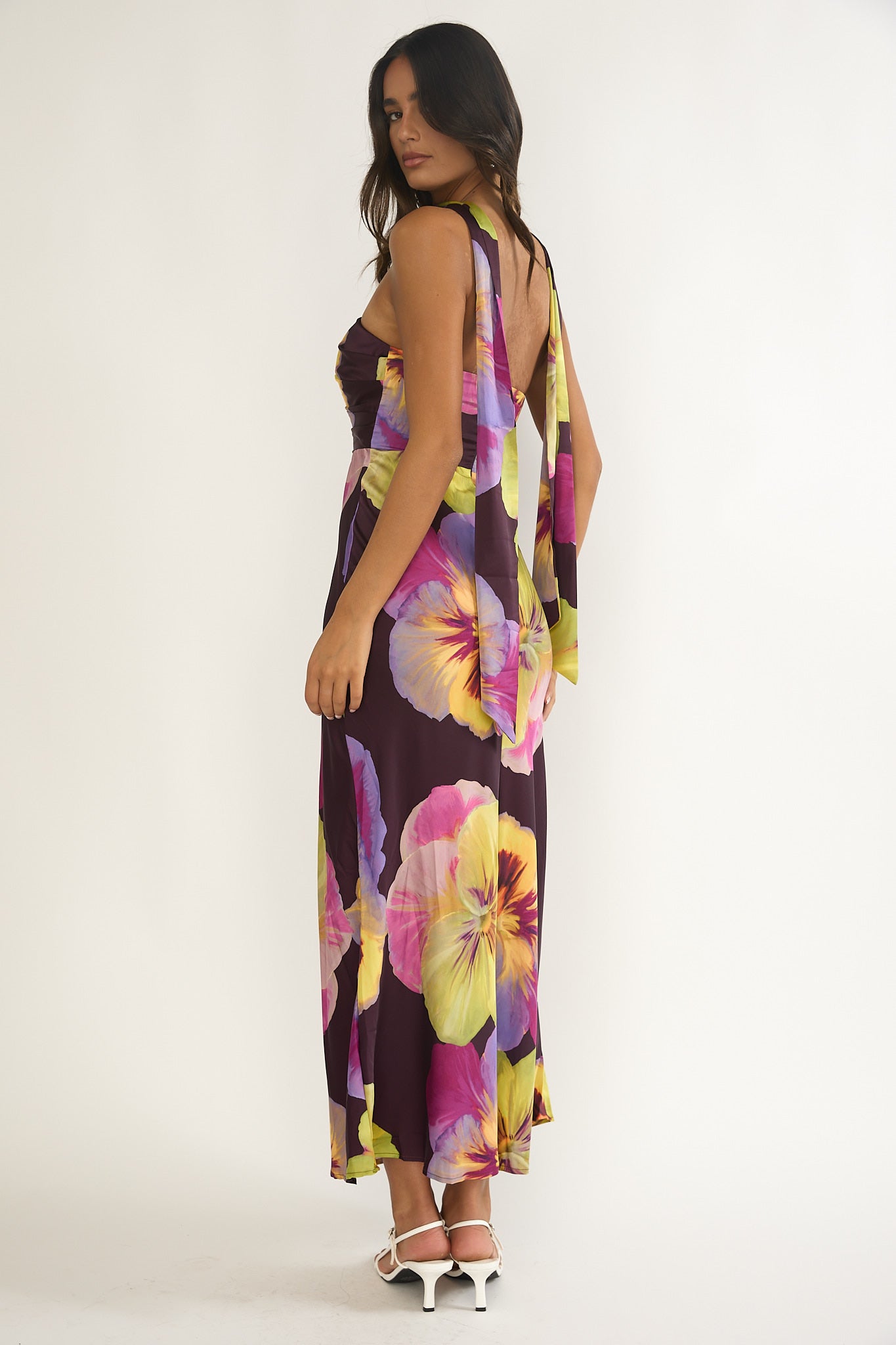 City Of Stars Strapless Scarf Maxi Dress Pansies Plum-Maymioy