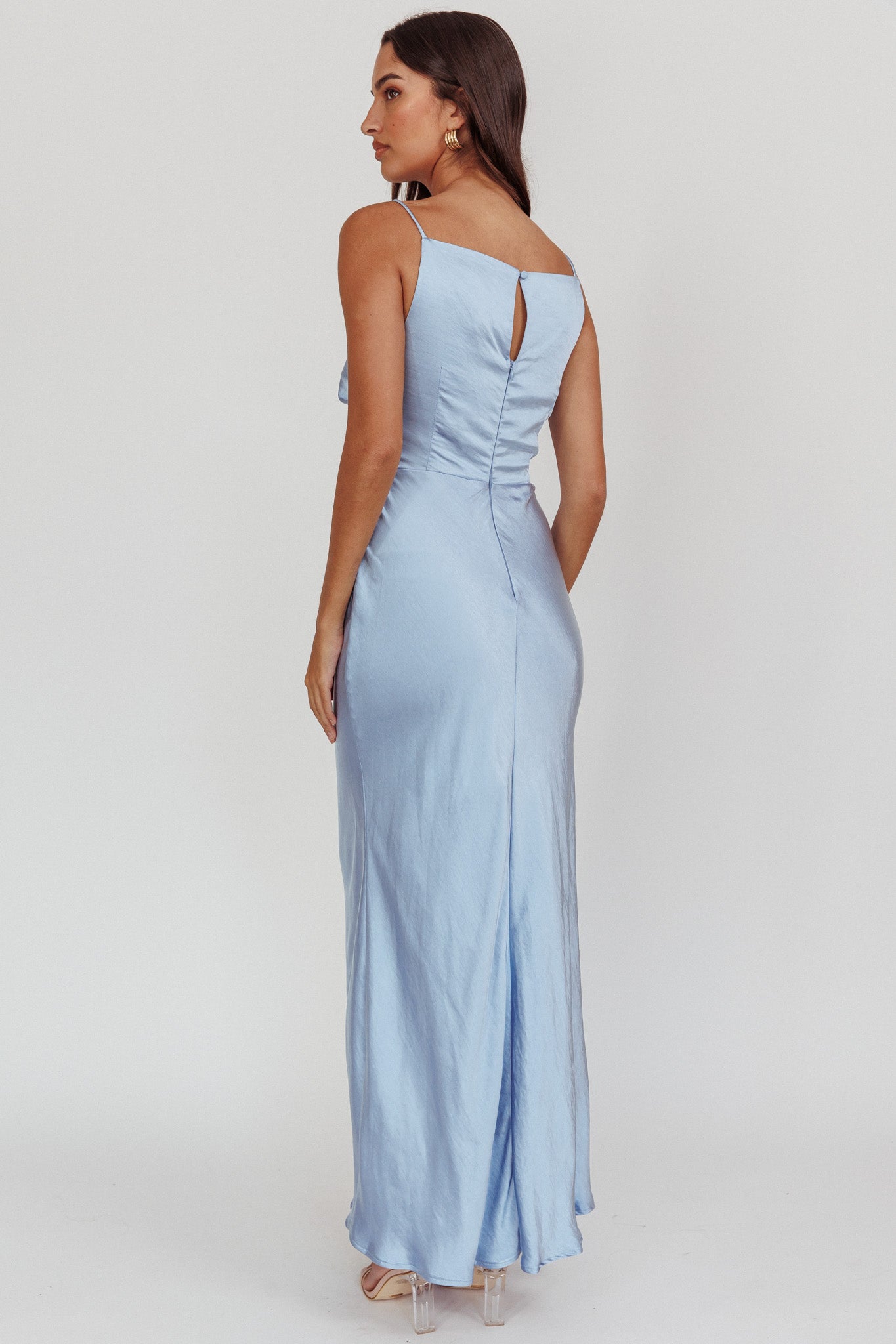 Laila Boat Neck Maxi Dress Stone Blue-Maymioy