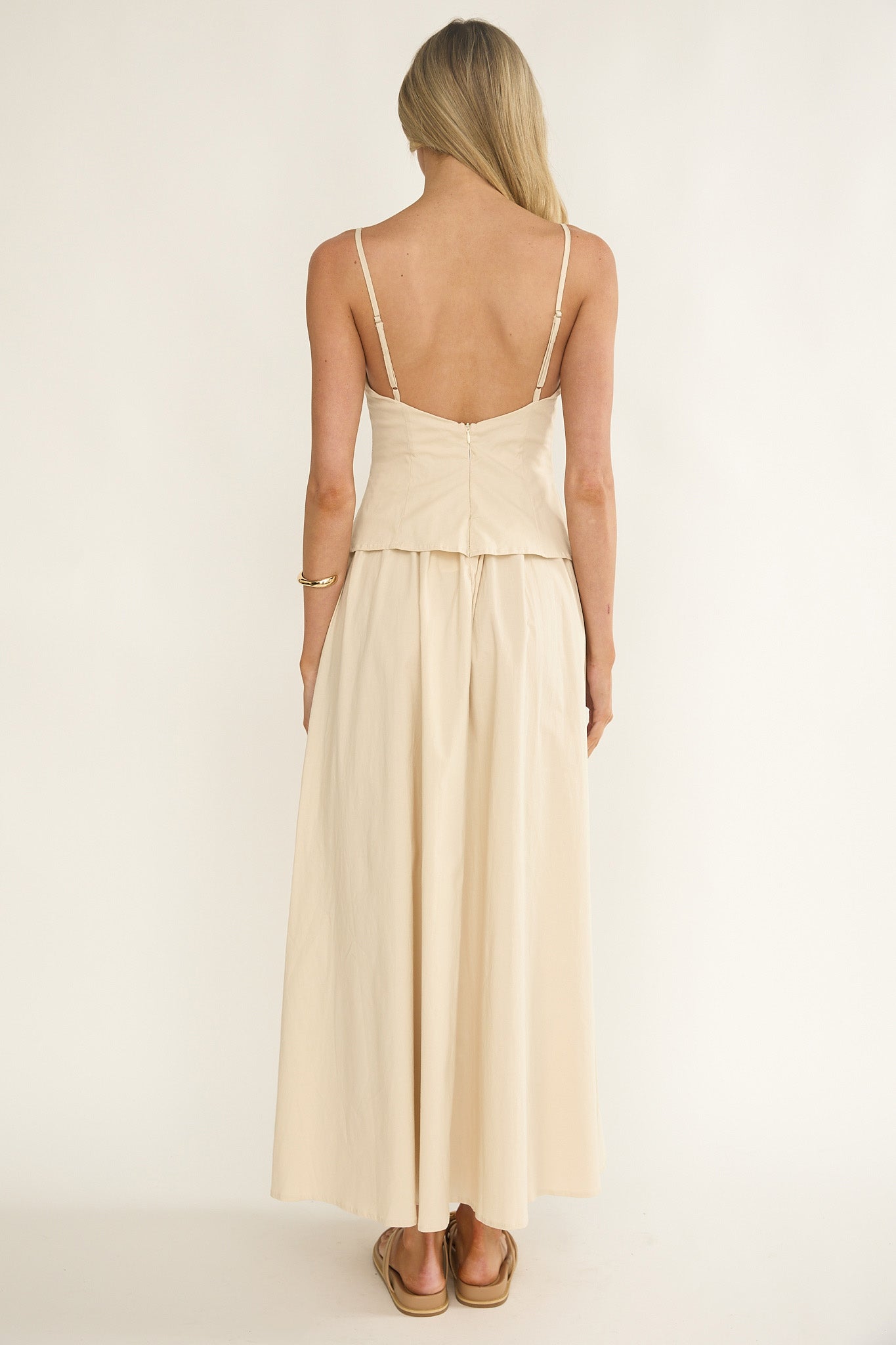 Antonita Cami Strap Maxi Dress Stone-Maymioy