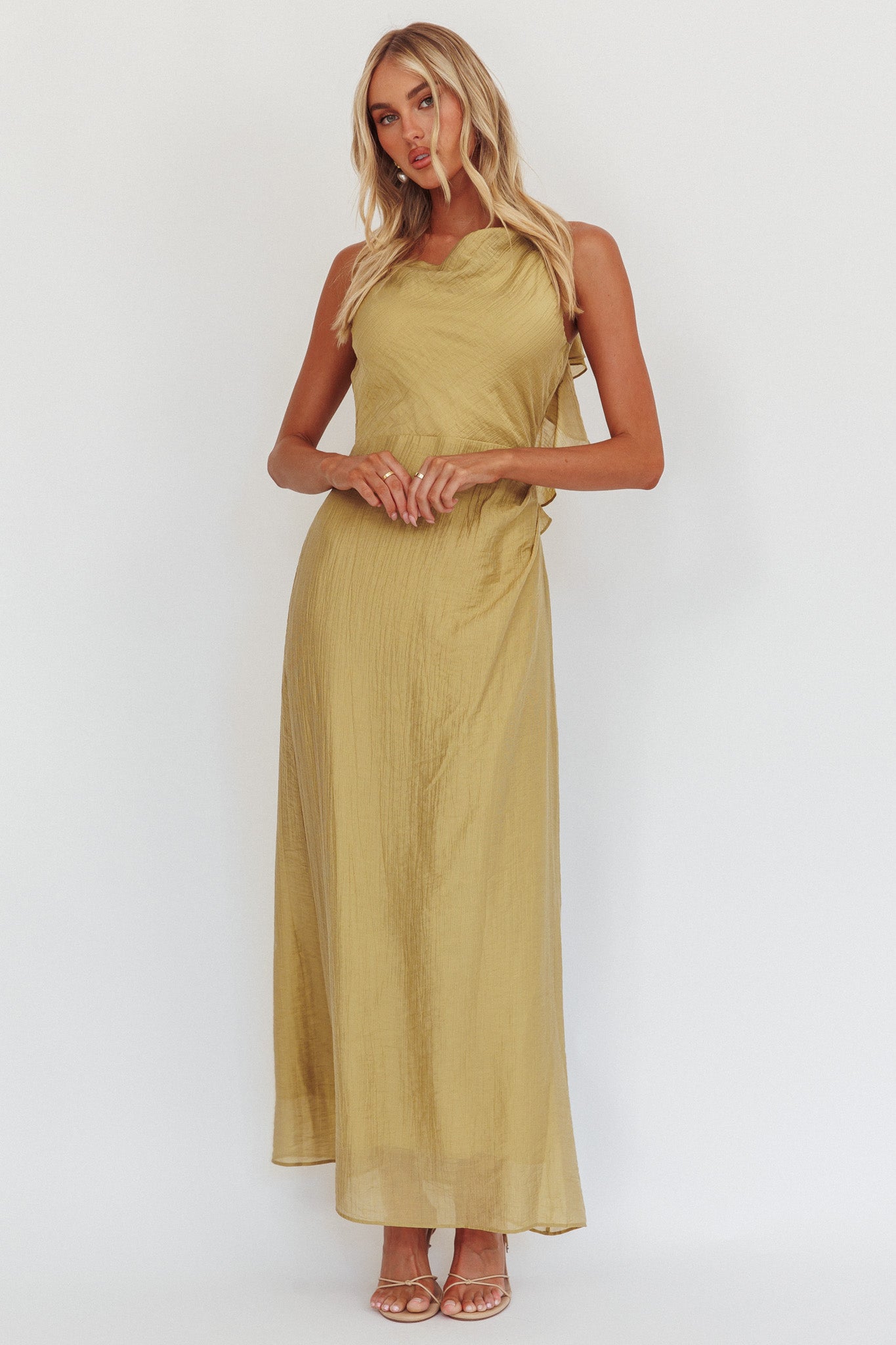 Soul Fires Ruffle Back Maxi Dress Hazel-Maymioy