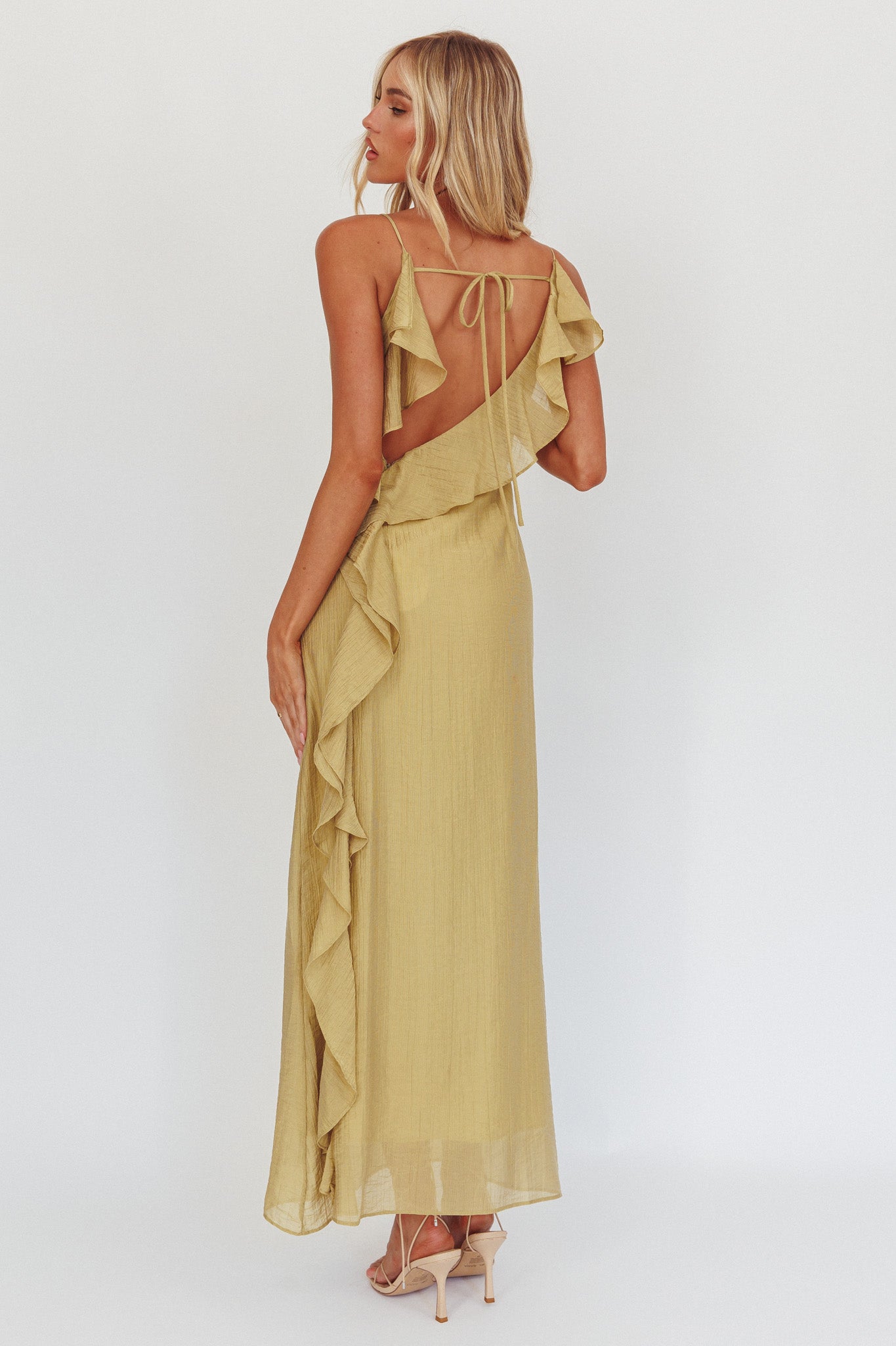Soul Fires Ruffle Back Maxi Dress Hazel-Maymioy