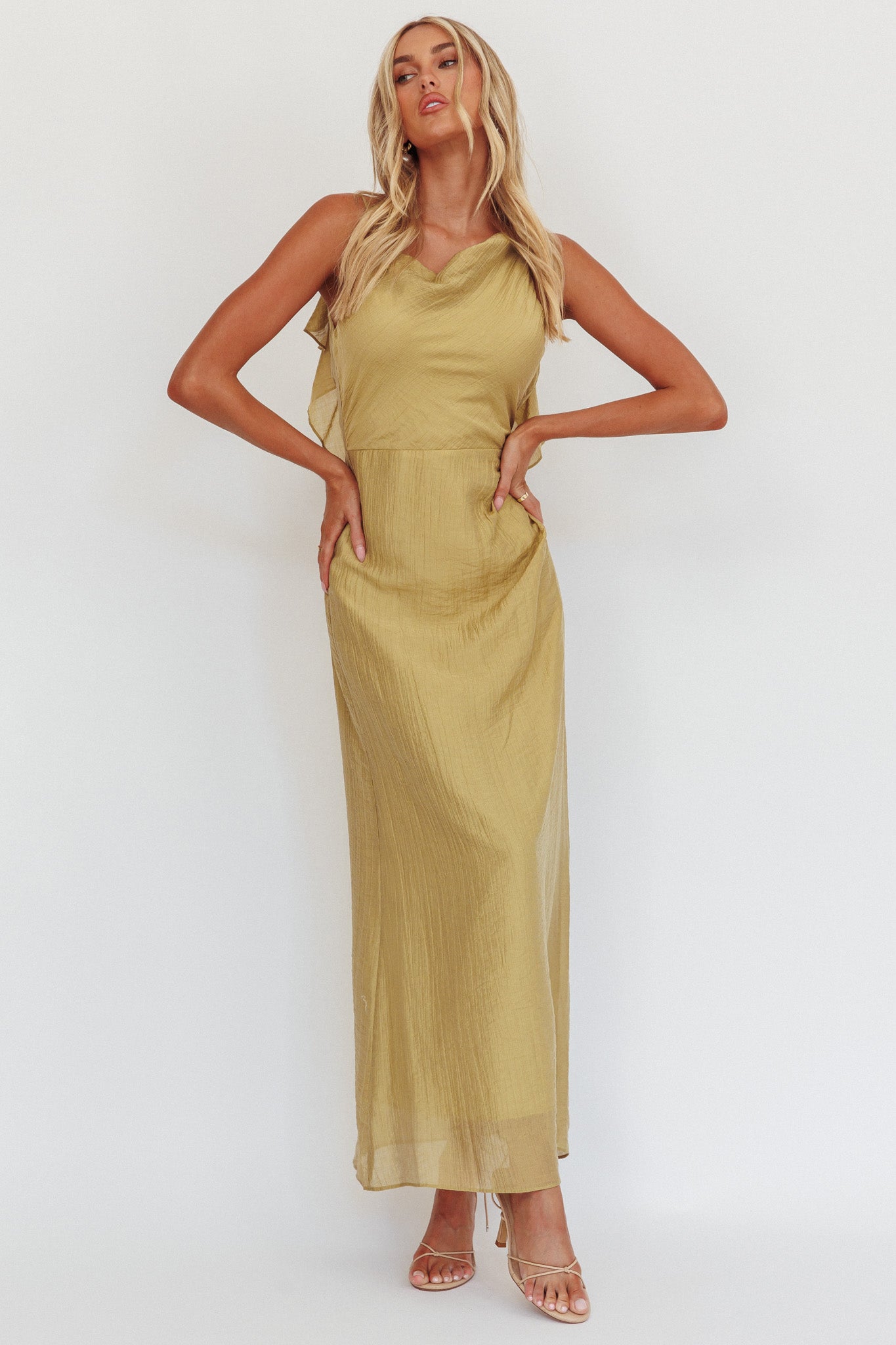 Soul Fires Ruffle Back Maxi Dress Hazel-Maymioy