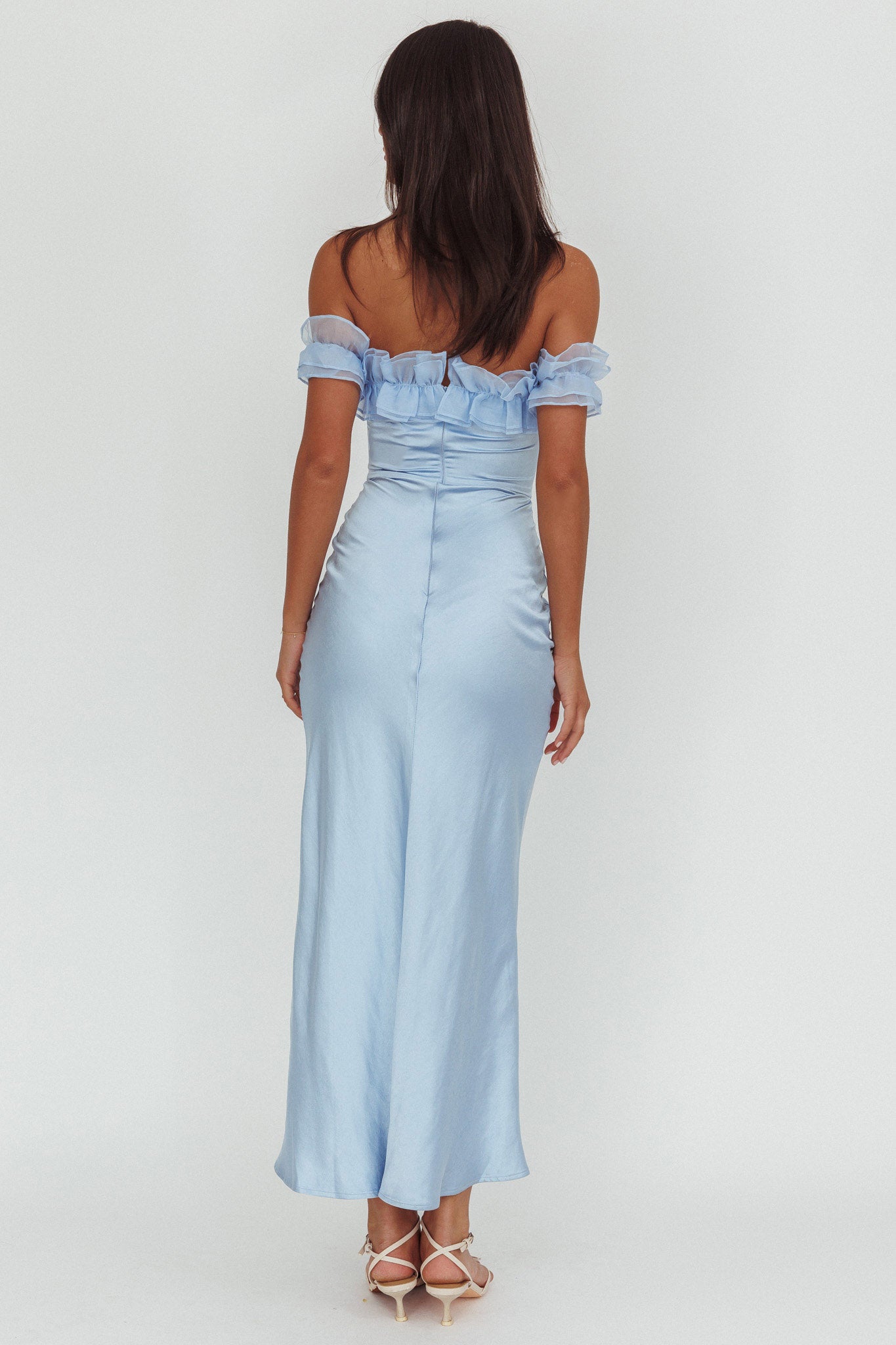 Summerfield Off-Shoulder Maxi Dress Blue-Maymioy