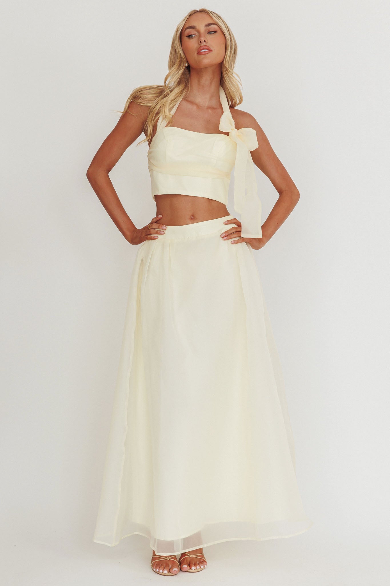 Simple Things Organza Maxi Skirt Butter-Maymioy