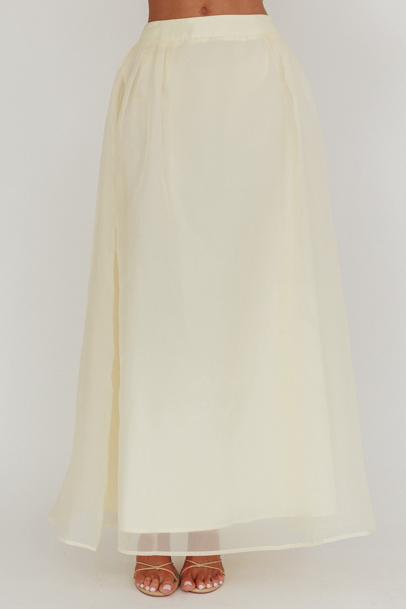 Simple Things Organza Maxi Skirt Butter-Maymioy