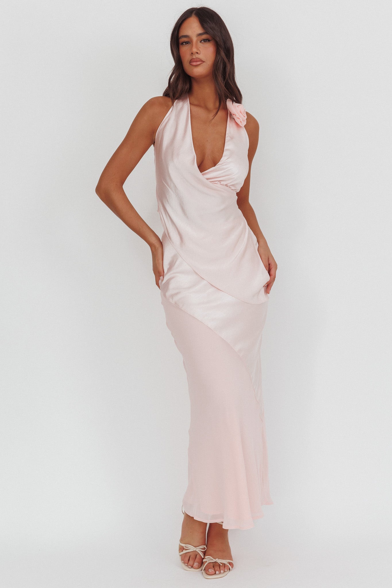Easy Love Contrast Maxi Skirt Pink-Maymioy