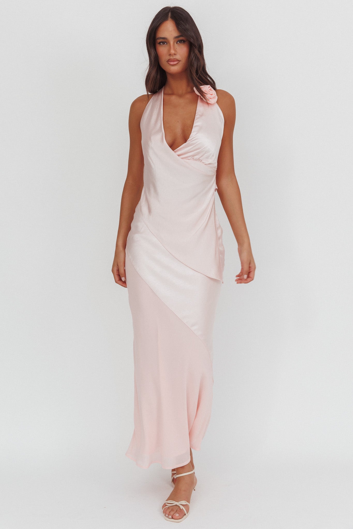 Easy Love Contrast Maxi Skirt Pink-Maymioy