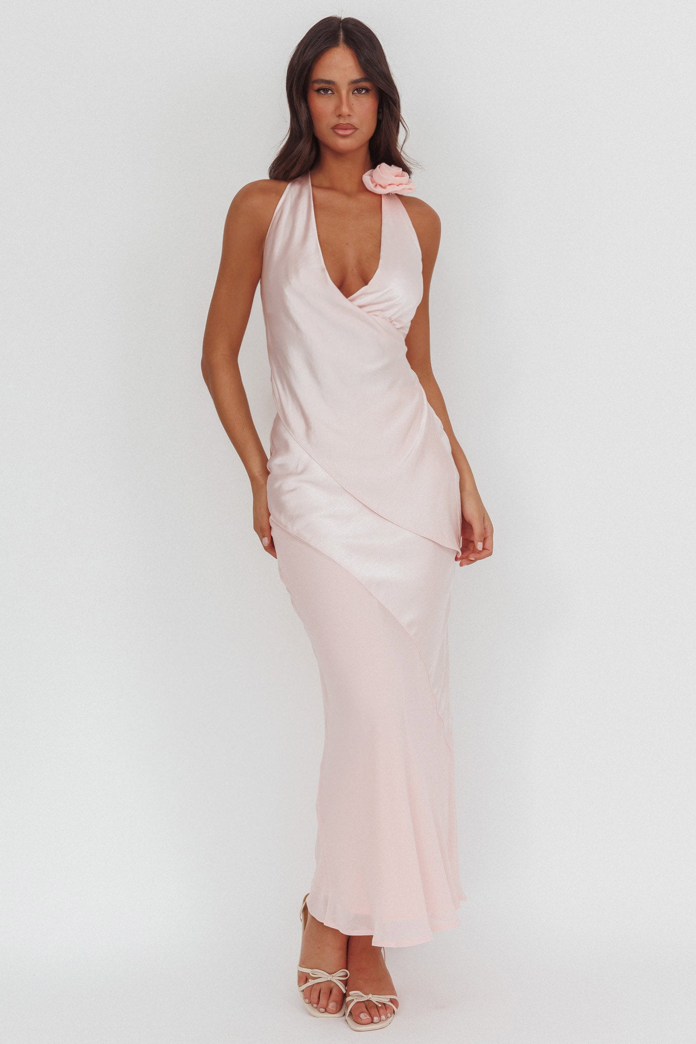 Easy Love Contrast Maxi Skirt Pink-Maymioy