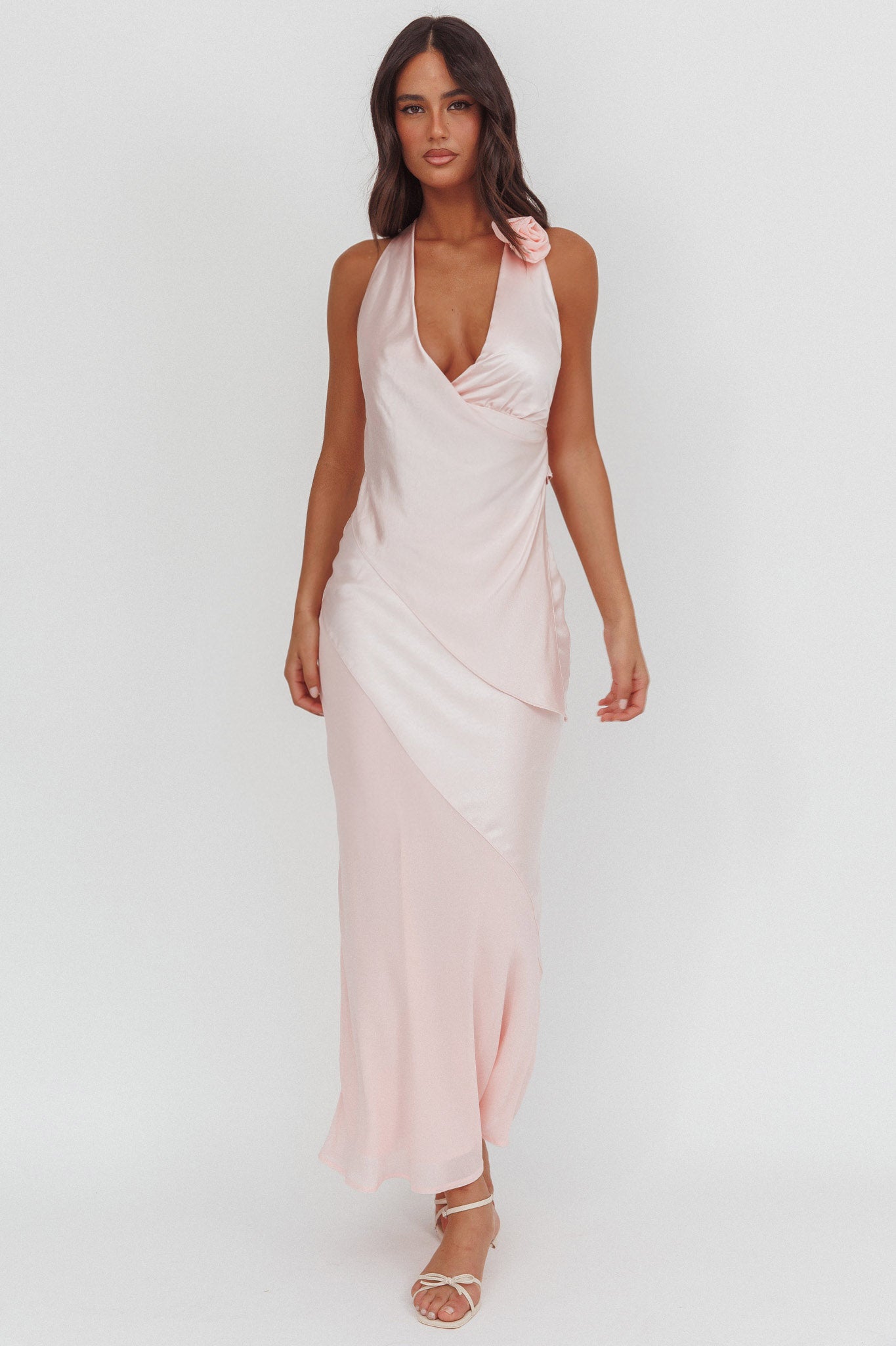 Easy Love Contrast Maxi Skirt Pink-Maymioy