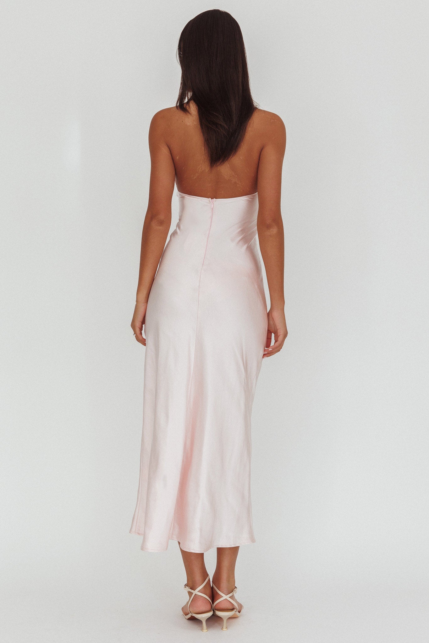 Kaivira Halterneck Maxi Dress Pink-Maymioy