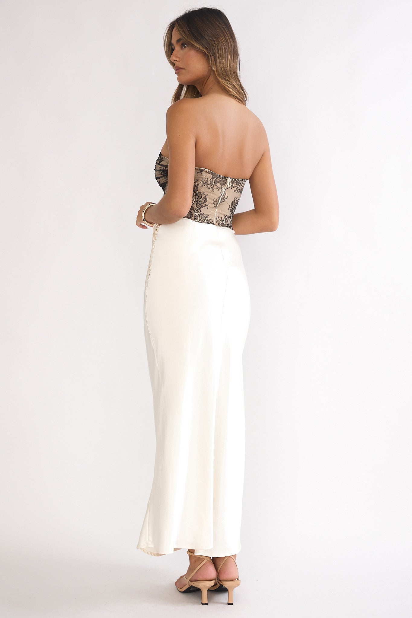 Valoria Lace Bodice Maxi Dress Oyster-Maymioy