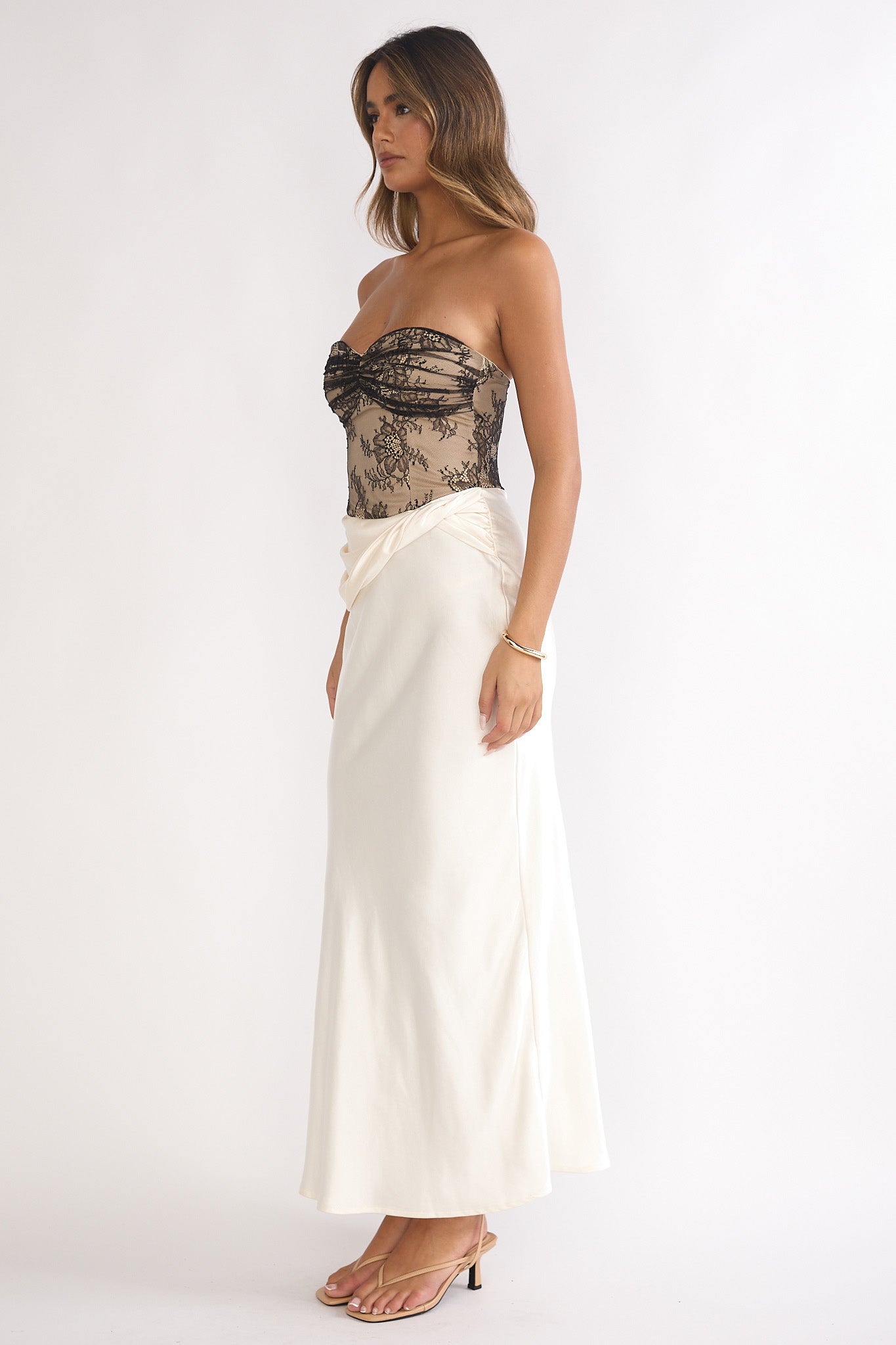 Valoria Lace Bodice Maxi Dress Oyster-Maymioy
