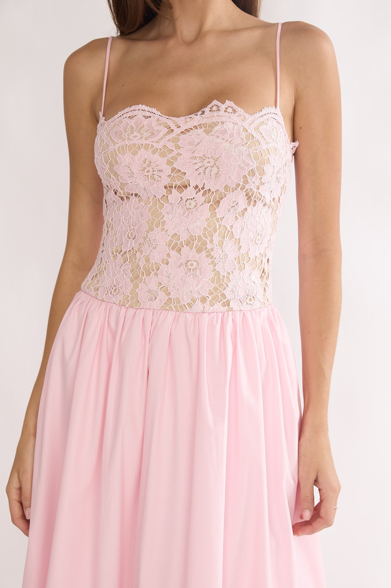 She's A Lady Lace Bodice Maxi Dress Pink-Maymioy