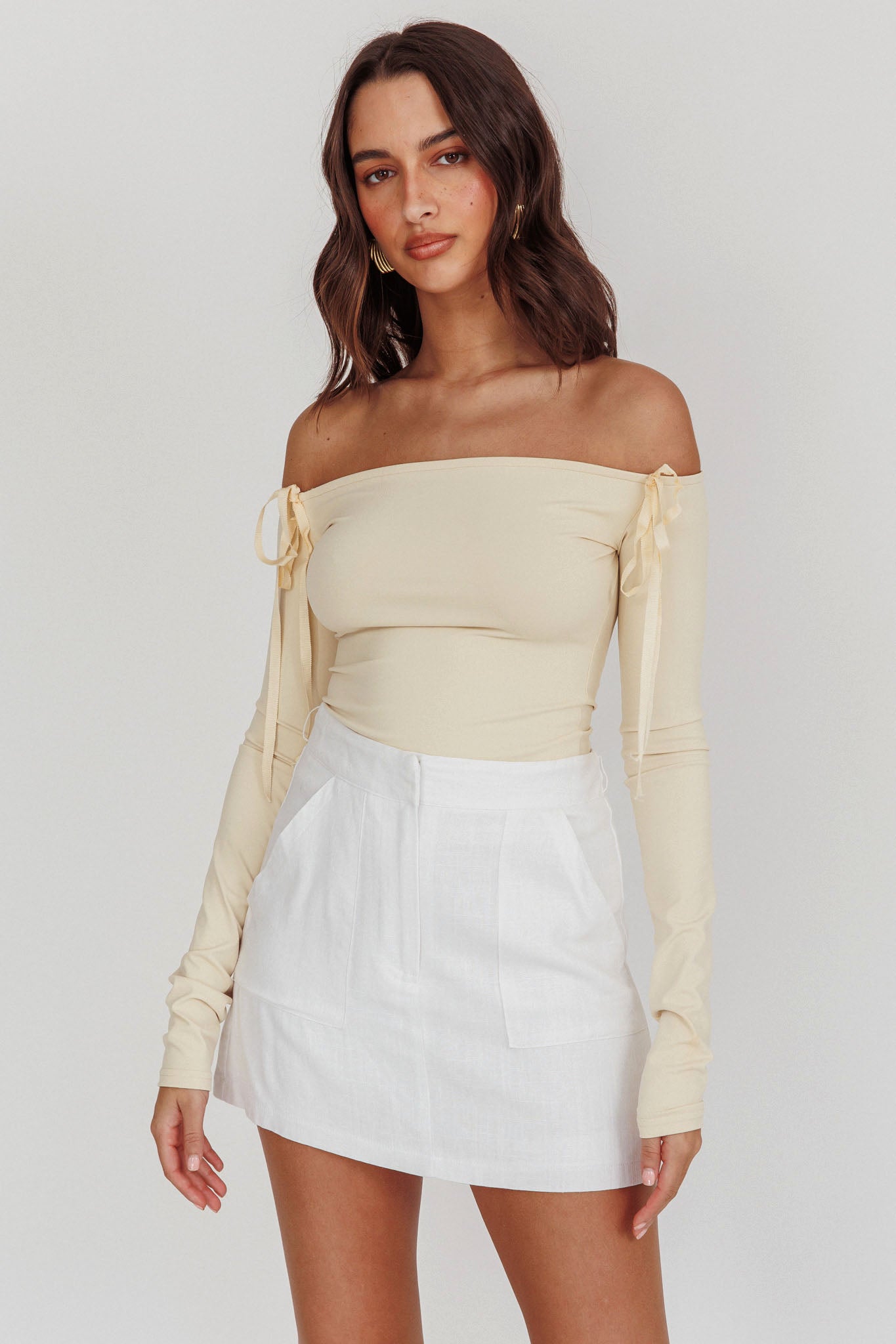 Euphoria Linen Skort White-Maymioy