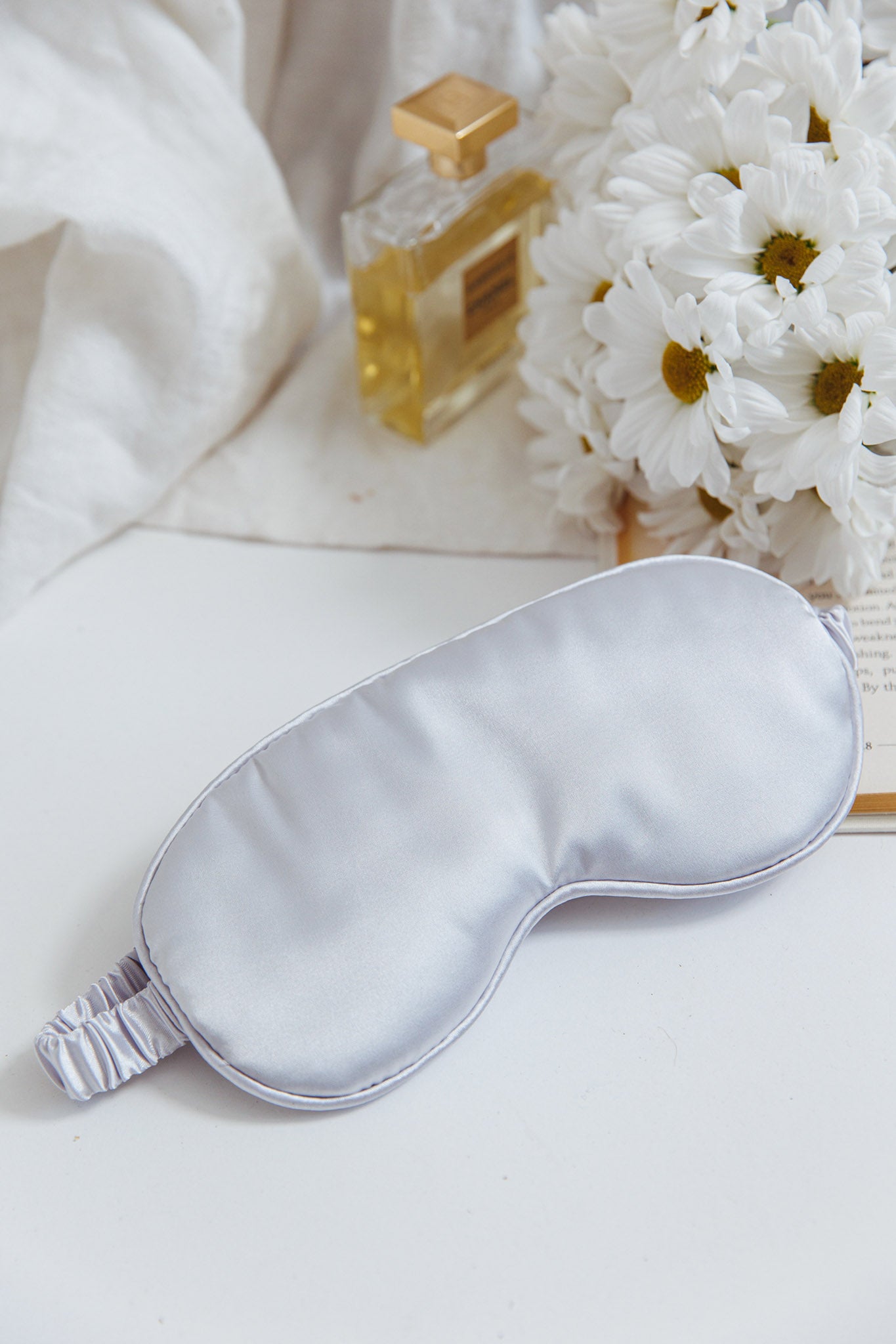 Sweet Dreams Satin Eye Mask Silver-Maymioy