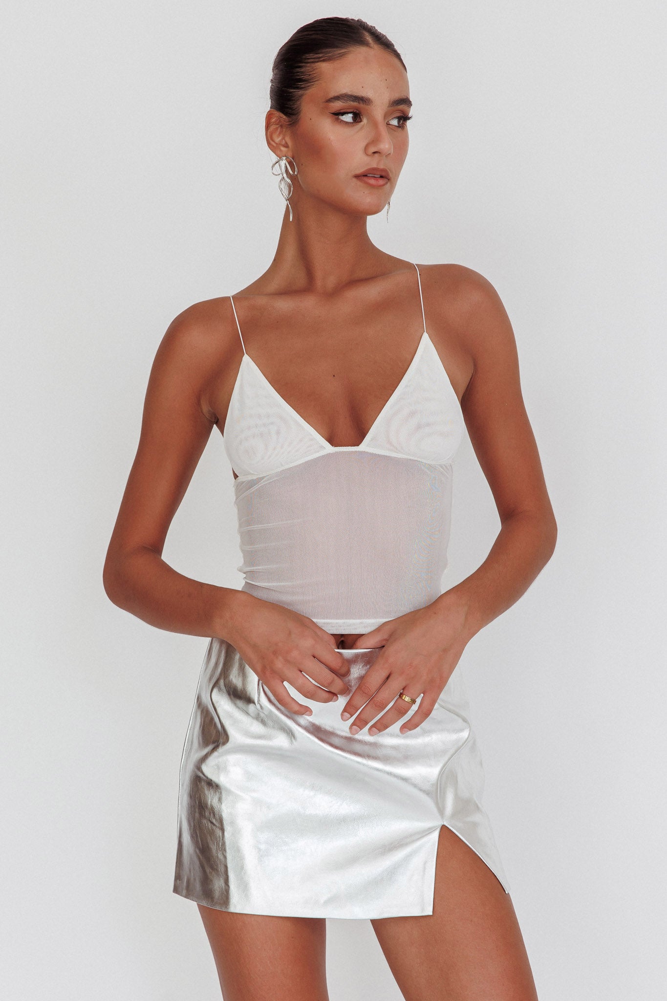Flutter Backless Butterfly Top White-Maymioy