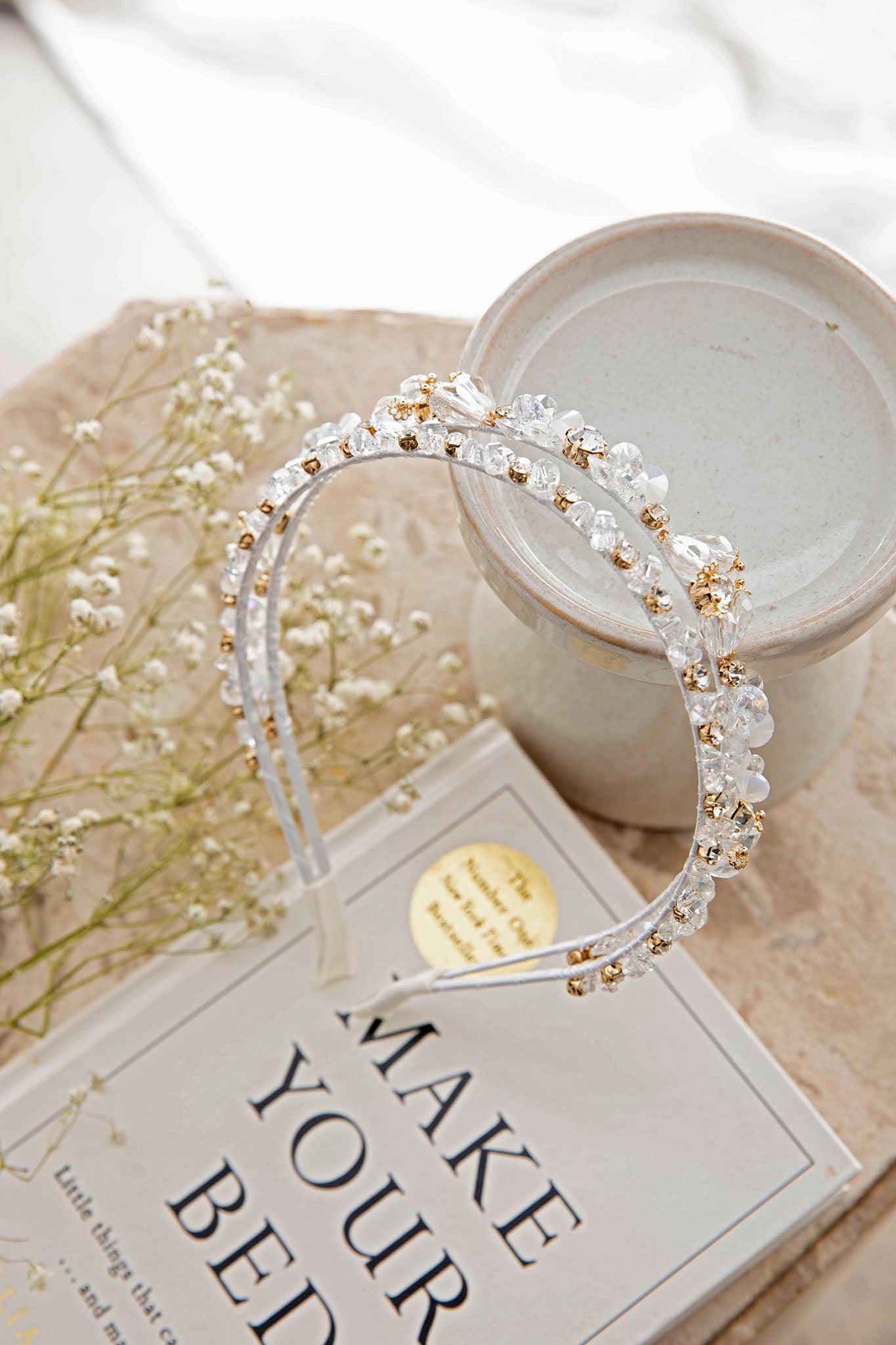 Aurora Crystal & Rhinestone Headband Clear-Maymioy