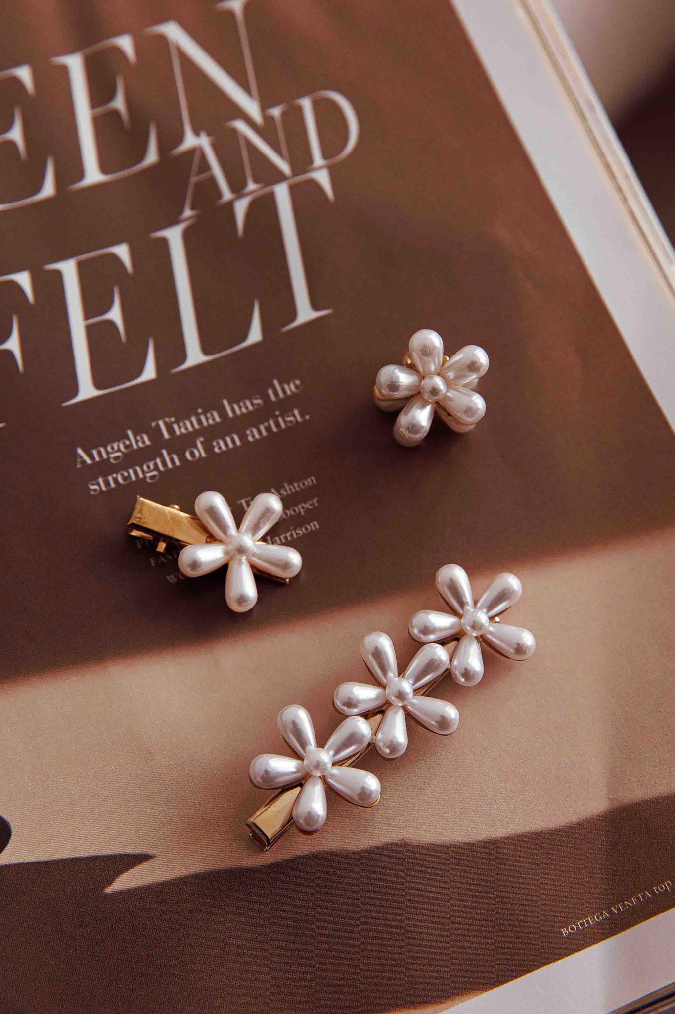 Aurelia Pearl Flower Hairclip Set-Maymioy