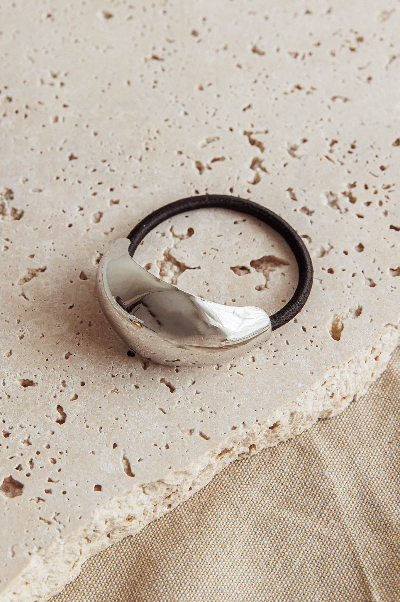 Cindy Hair Tie Dark Silver-Maymioy